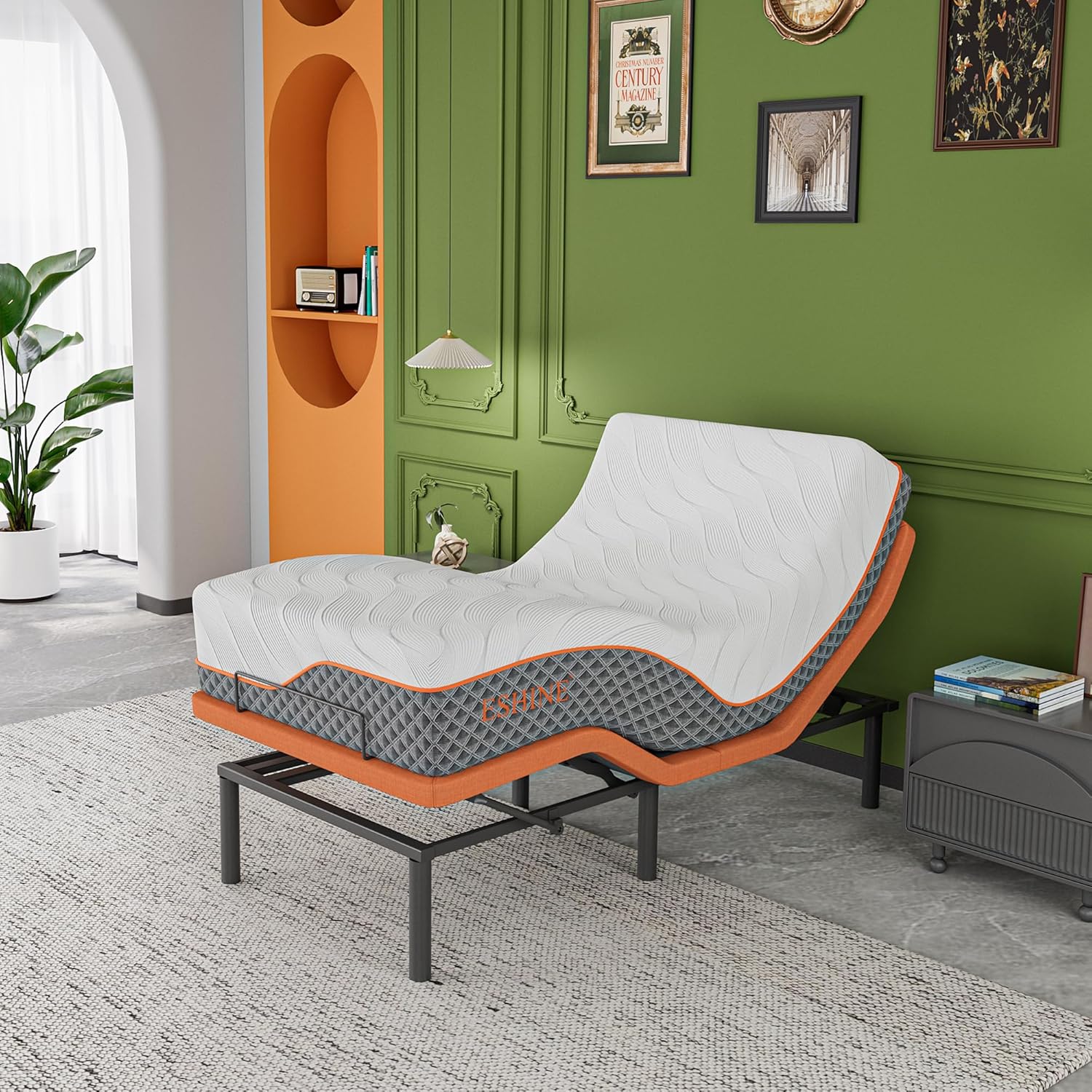 Twin XL Adjustable Bed Frame + 12” Hybrid Matt, Bed Base with Massage, Pillow-tilt, Smart APP Control, Ergonomic Incline, Zero Gravity, Dual USB Port, Under Bed Light, Wireless Remote, 5000 Series