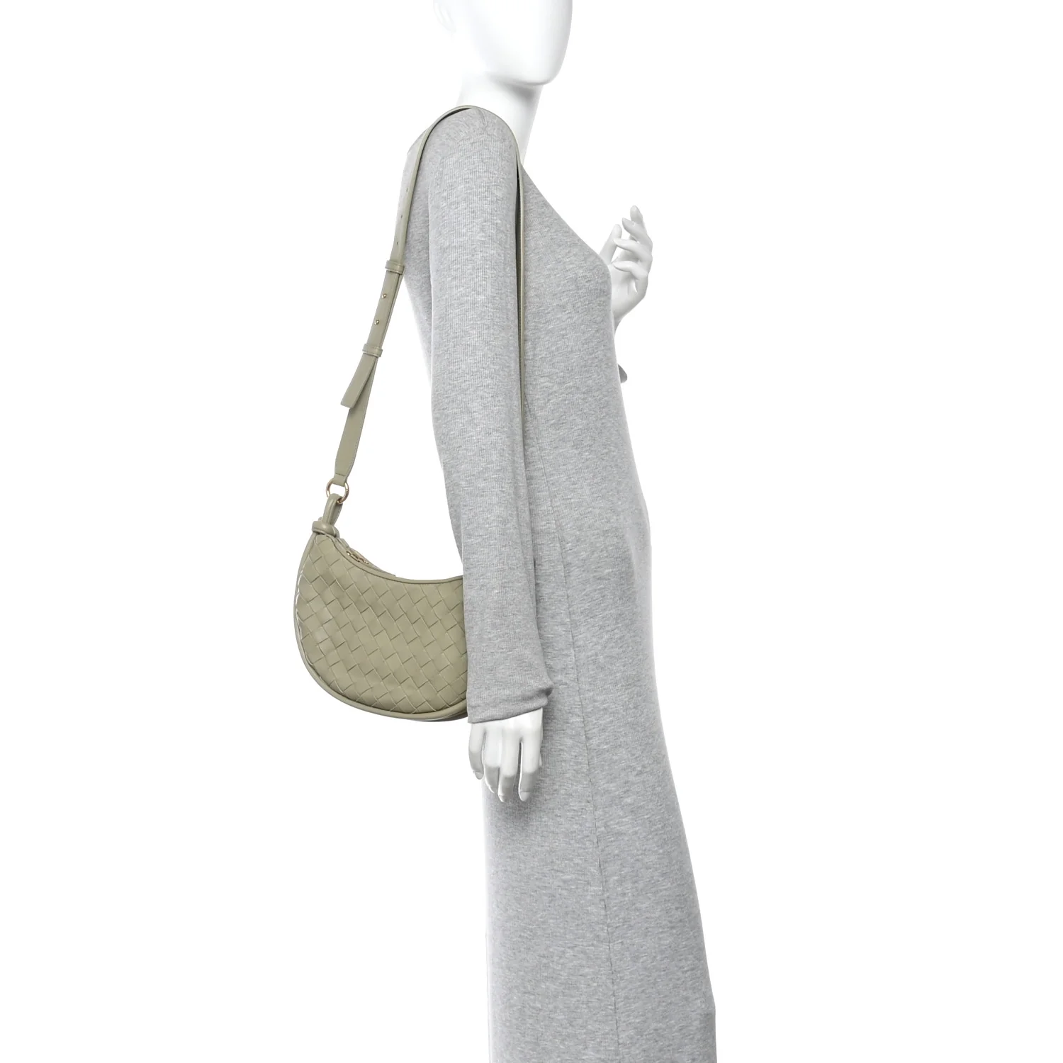 Nappa Intrecciato Small Gemelli Multipocket Bag Travertine Muse