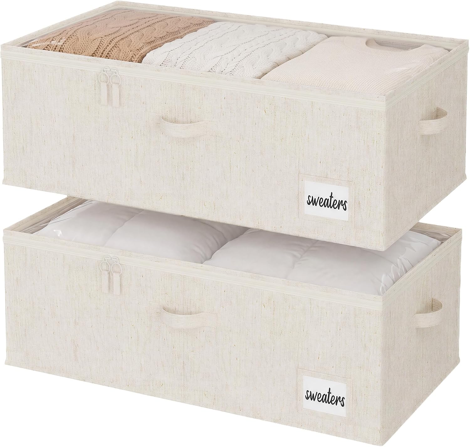 StorageWorks 10 Inch Tall Under Bed Storage Containers with Clear Lid
