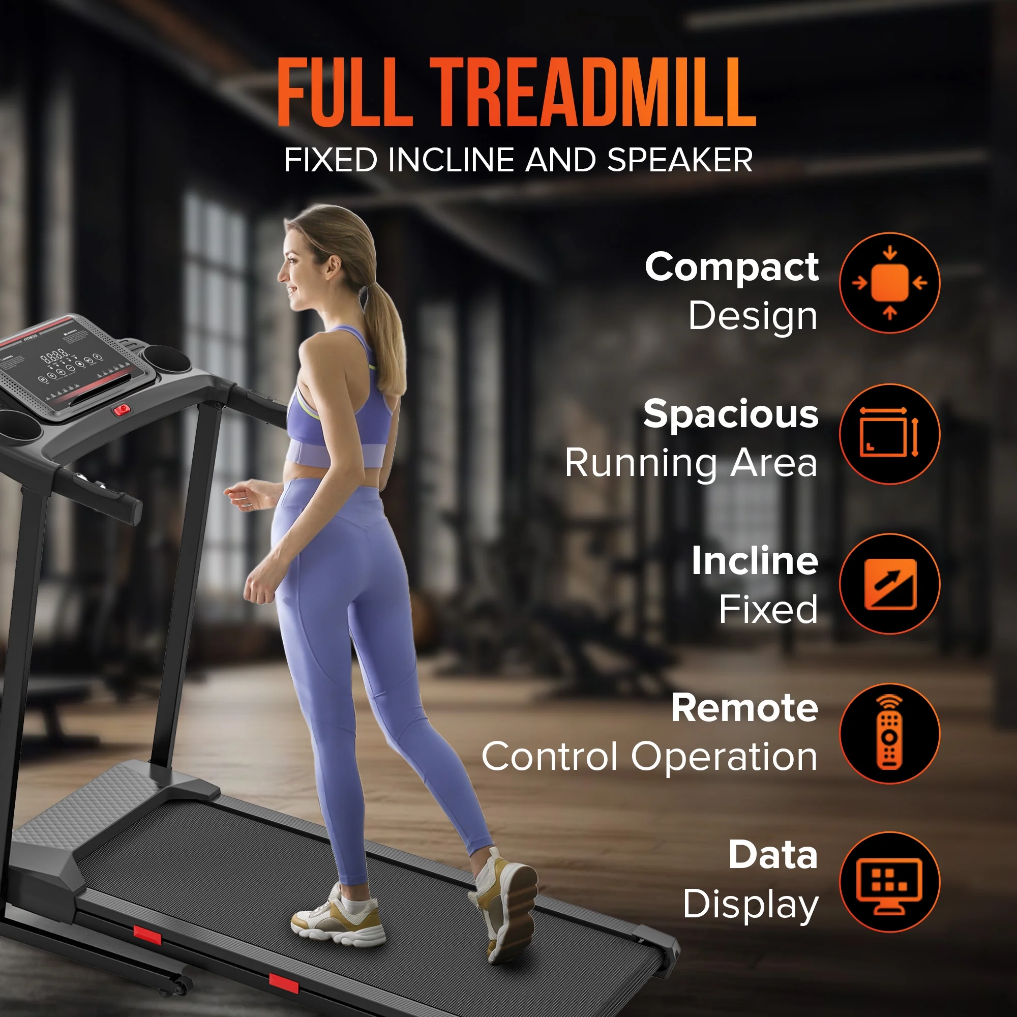 Cardio Flex Foldable Treadmill with Incline, Hand Rails, and Remote Control
