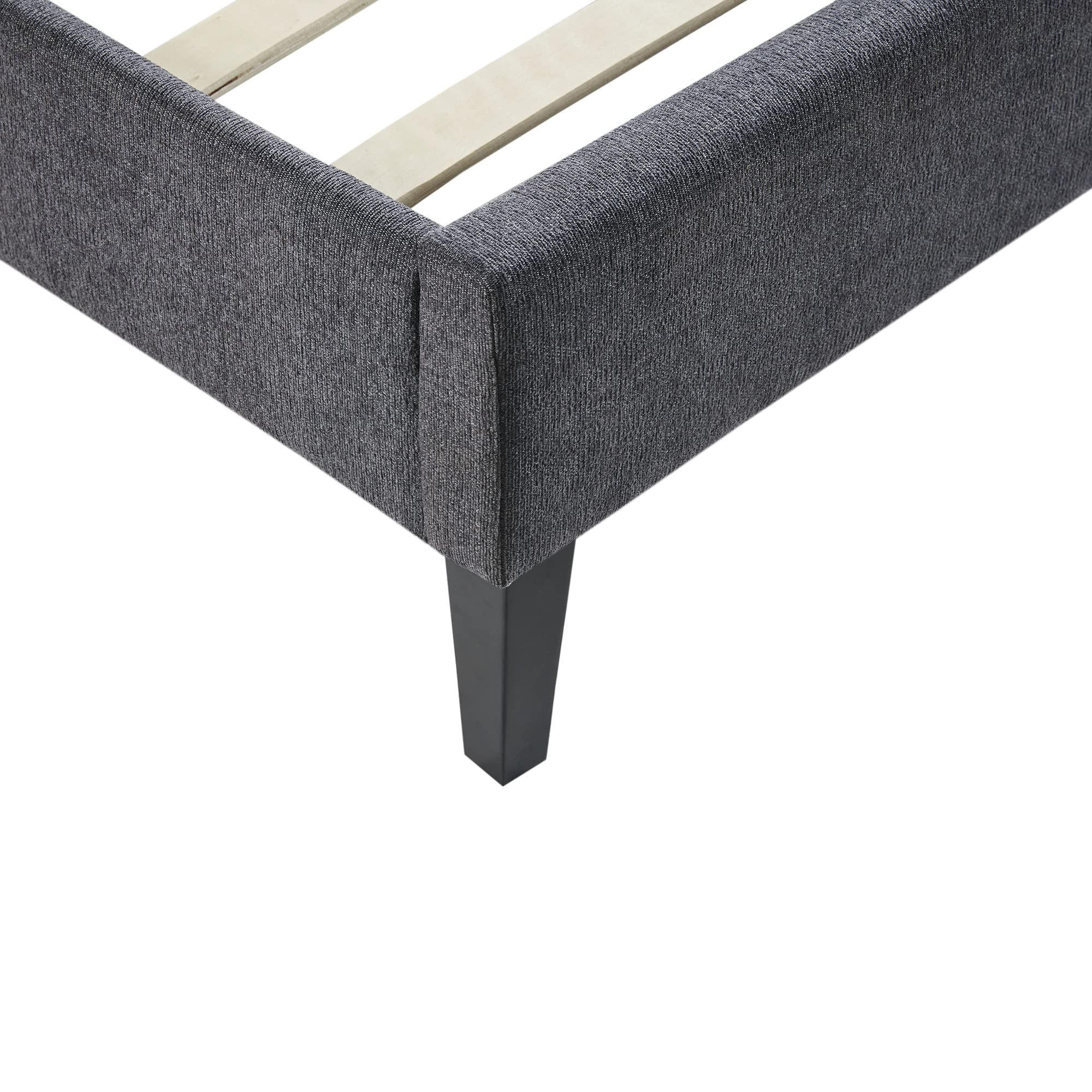 510 Design Wooden Full Size Quilted Upholstered Platform Bed Frame Bedroom with Headboard Charcoal(Full)