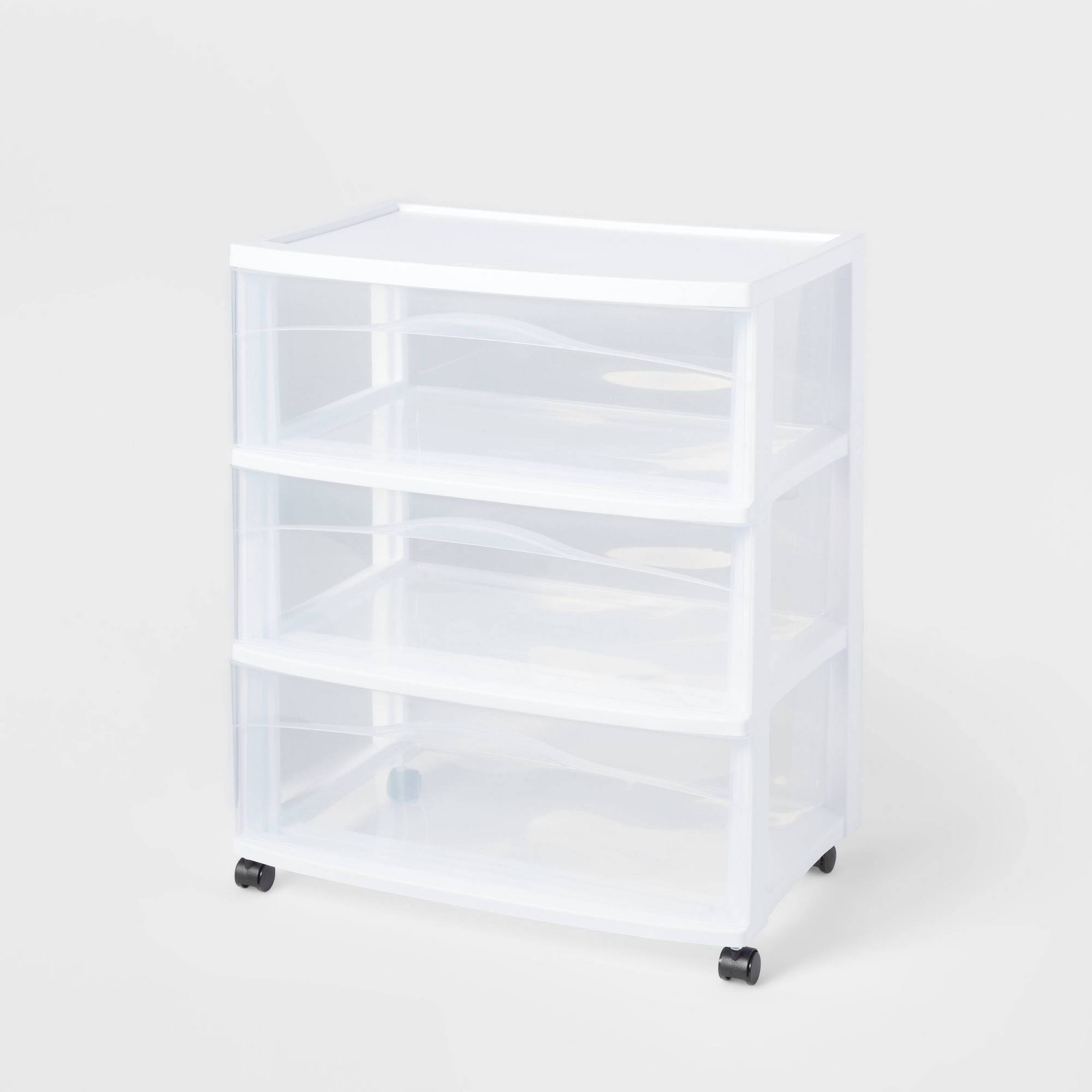3 Drawer Wide Cart White - Brightroom