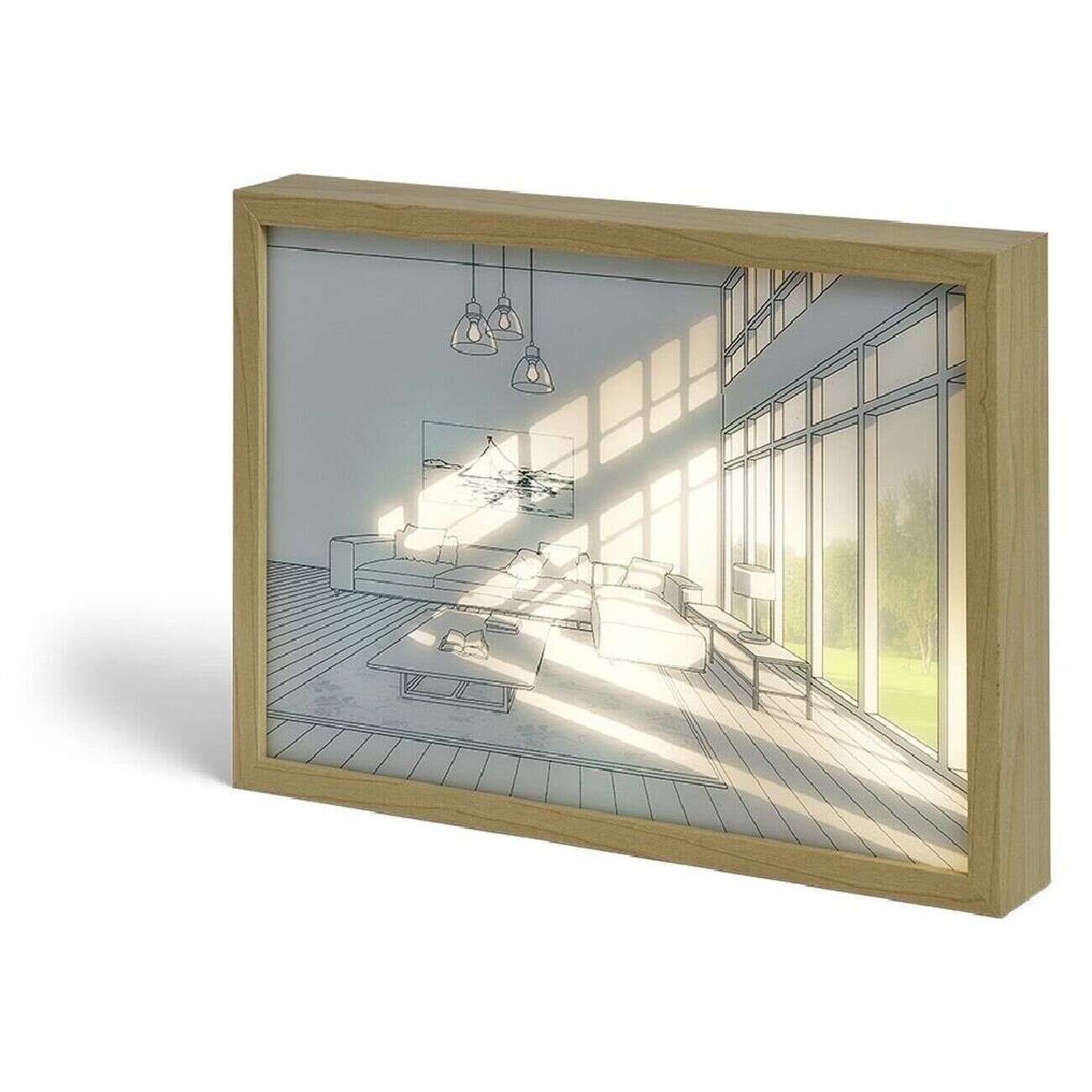 Tableau lumineux à led 3 modes d'éclairage - 32x23 cm