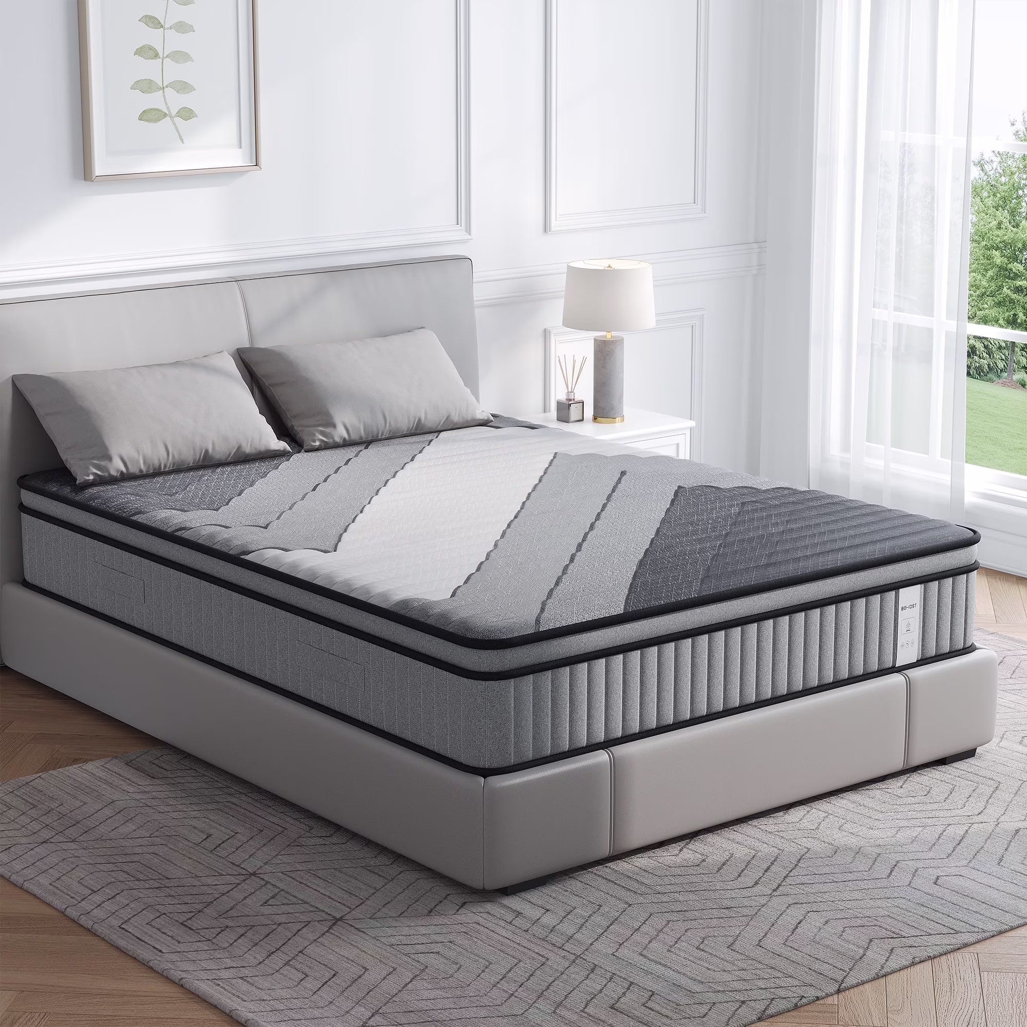 BEHOST Twin Mattress 10 in, Certipur - US Certified Eco - Friendly Twin Memory Foam Mattress, Motion - Free Pocket Springs Hybrid Mattress Twin Size