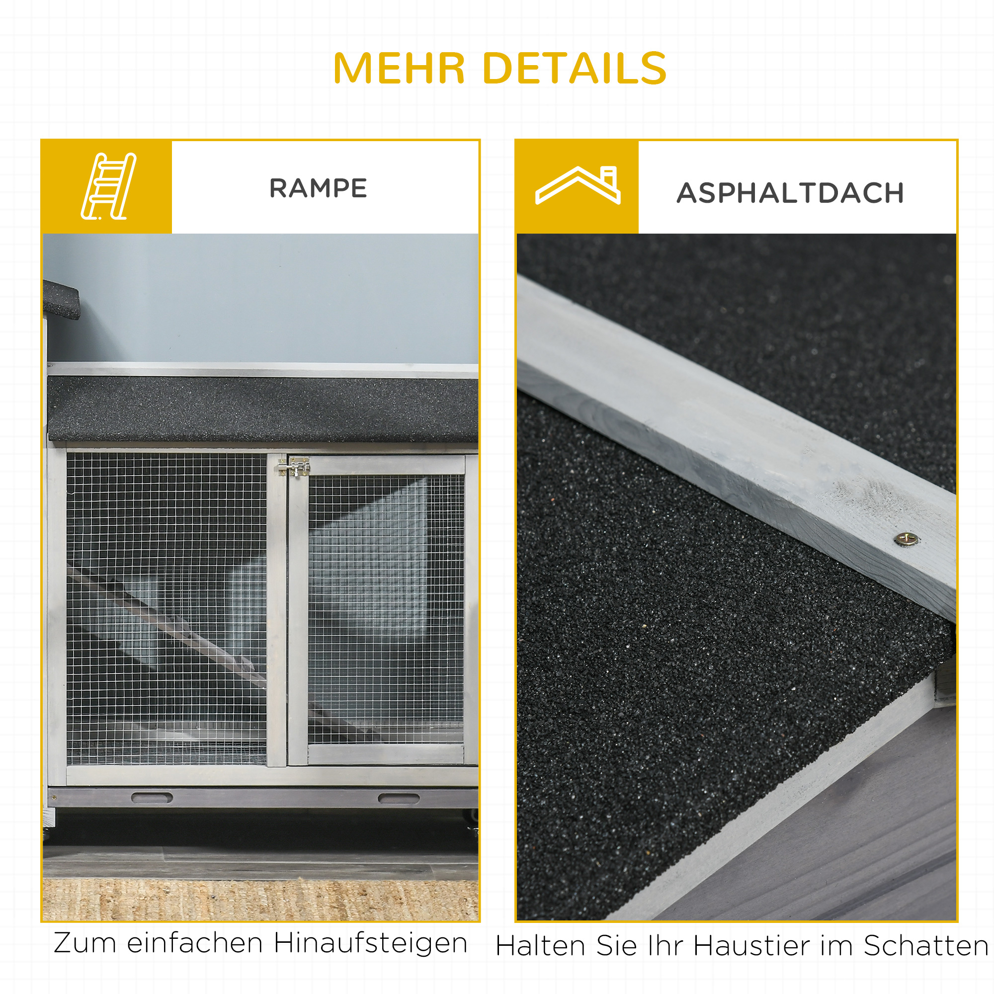 Pawhut konijnenhok in vurenhout 157cm x 53cm x 99.5cm