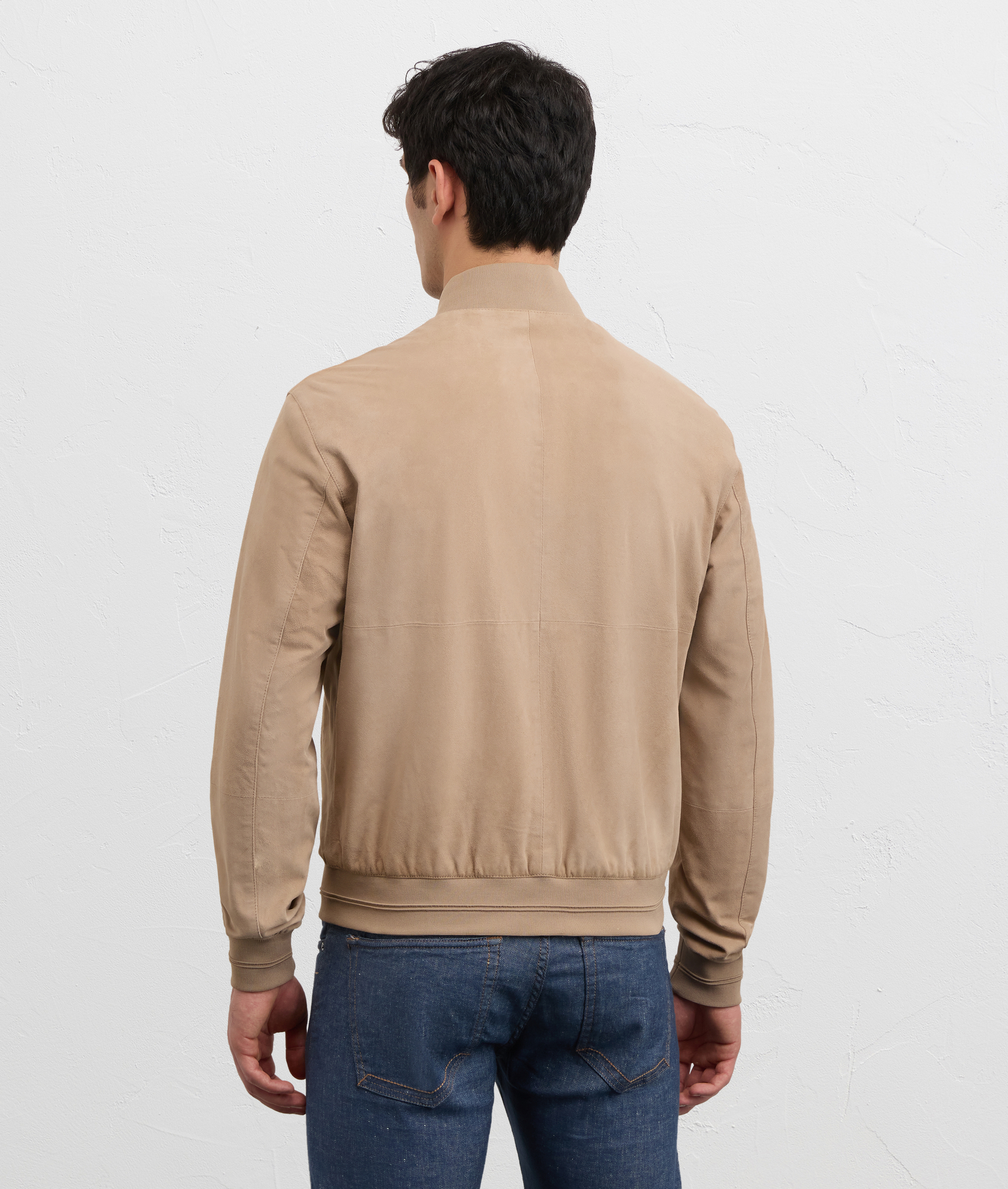 LIGHT BROWN GOAT SUEDE ULTRA LIGHTWEIGHT BOMBER JACKET
