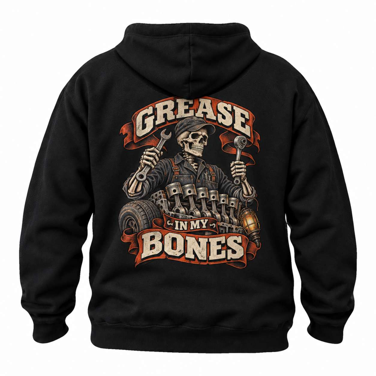 Grease in My Bones Back Print Hoodie