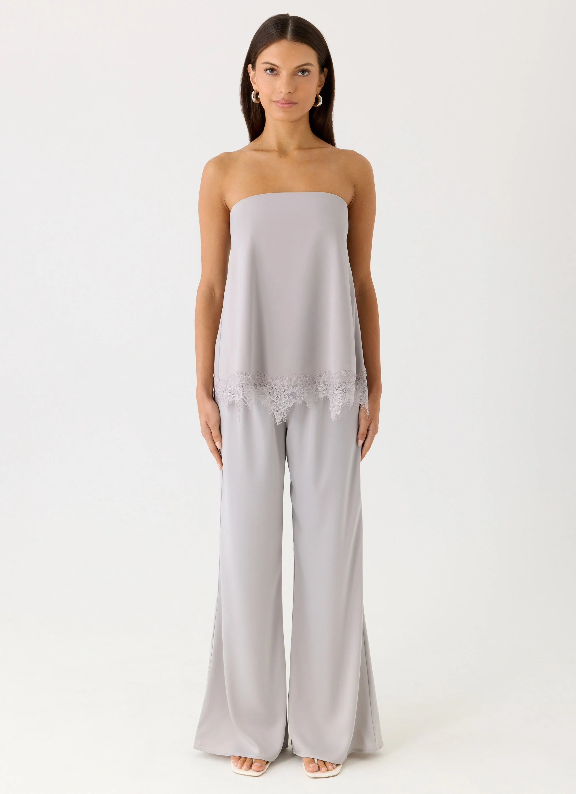 Sorena Low Rise Flared Pants - Misty Blue