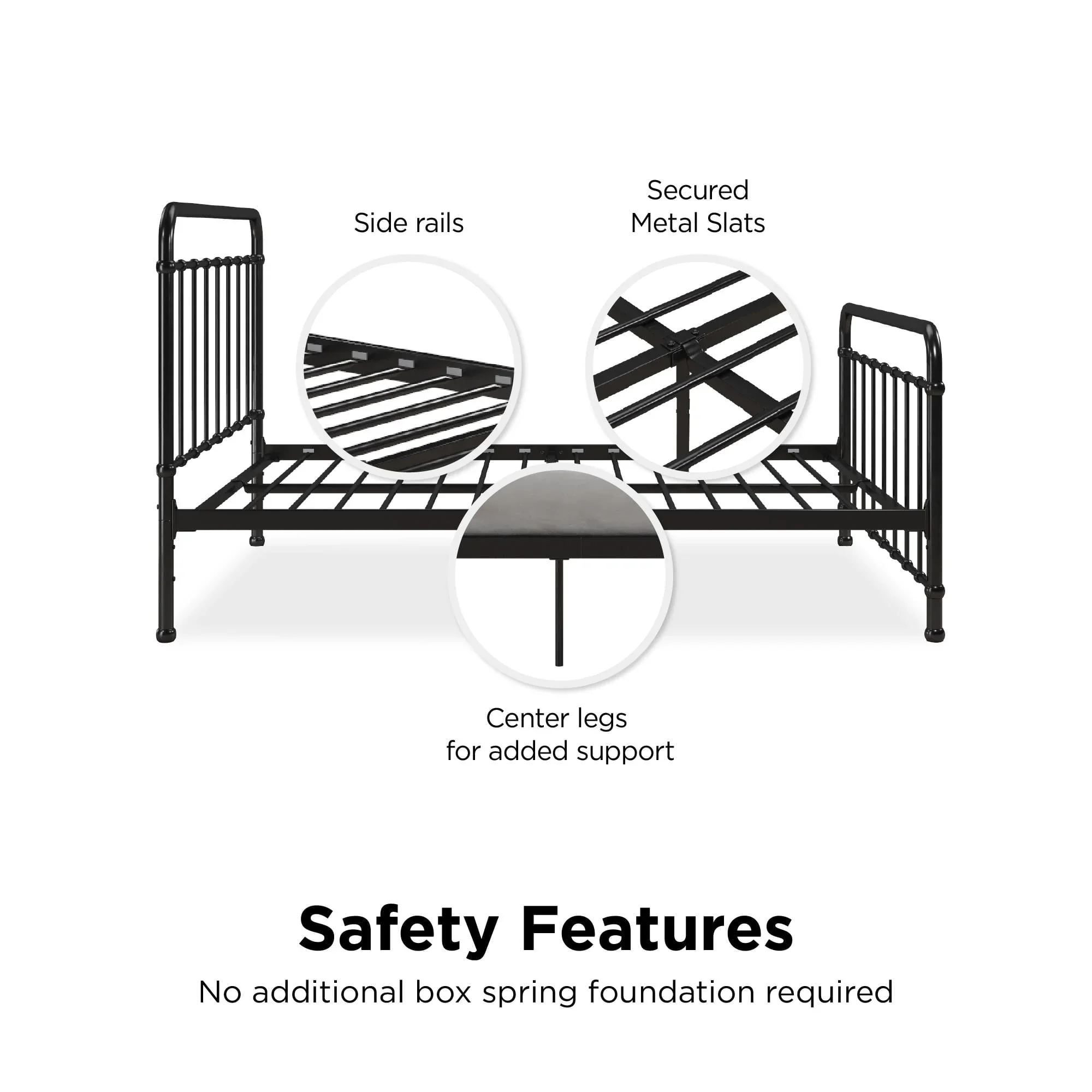 Better Homes & Gardens Kelsey Full Metal Bed, Black
