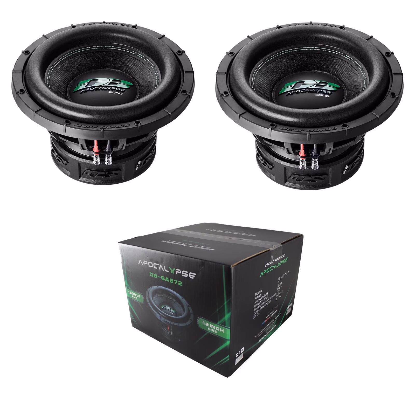 2 x Apocalypse DB-SA272 12" 1-Ohm 6000W Subwoofer New