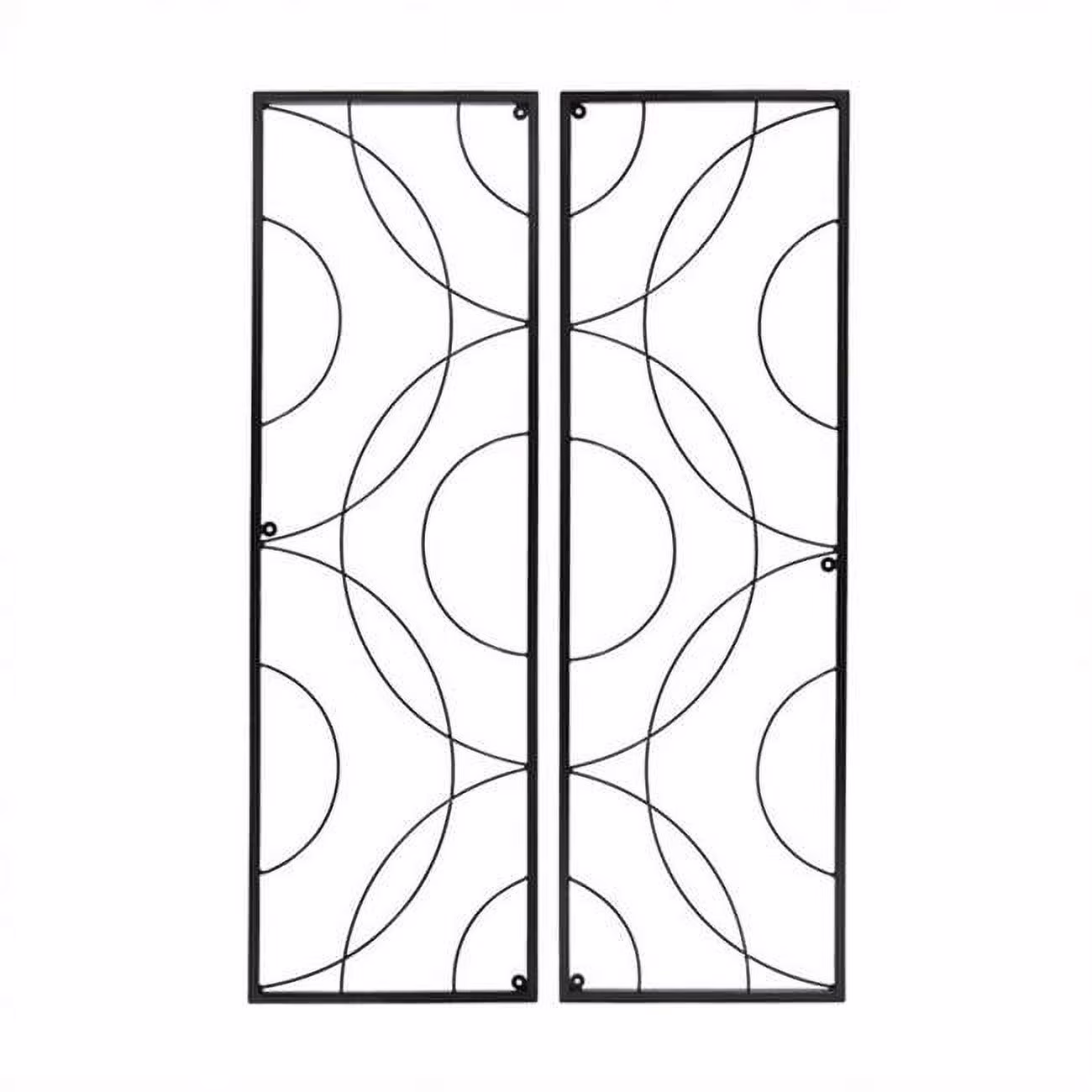Achla Designs Traditional Corona Decorative Garden Trellis of 2 Pieces, 42 Inch Tall, Black Powder Coat Finish