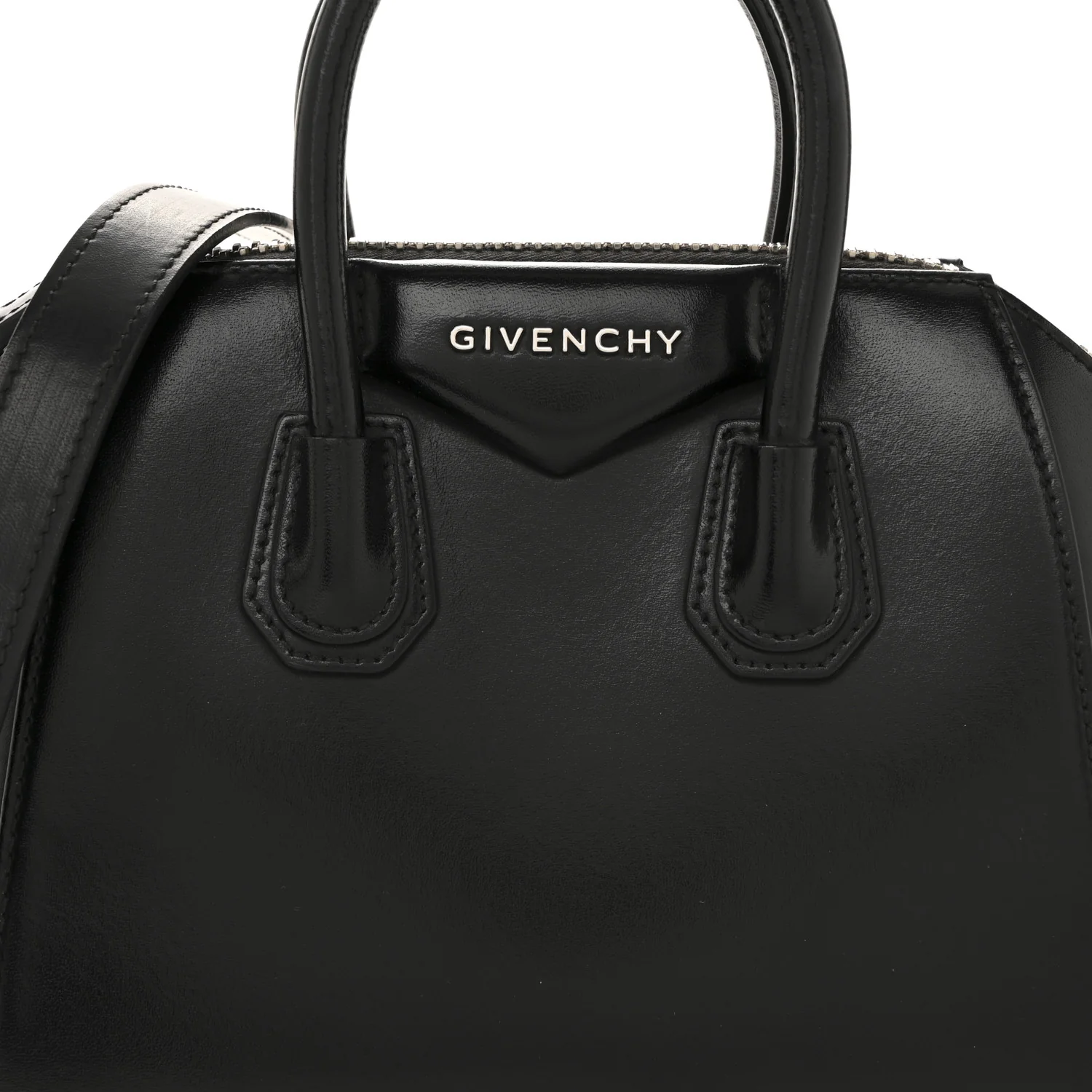 Shiny Lord Calfskin Mini Antigona Black