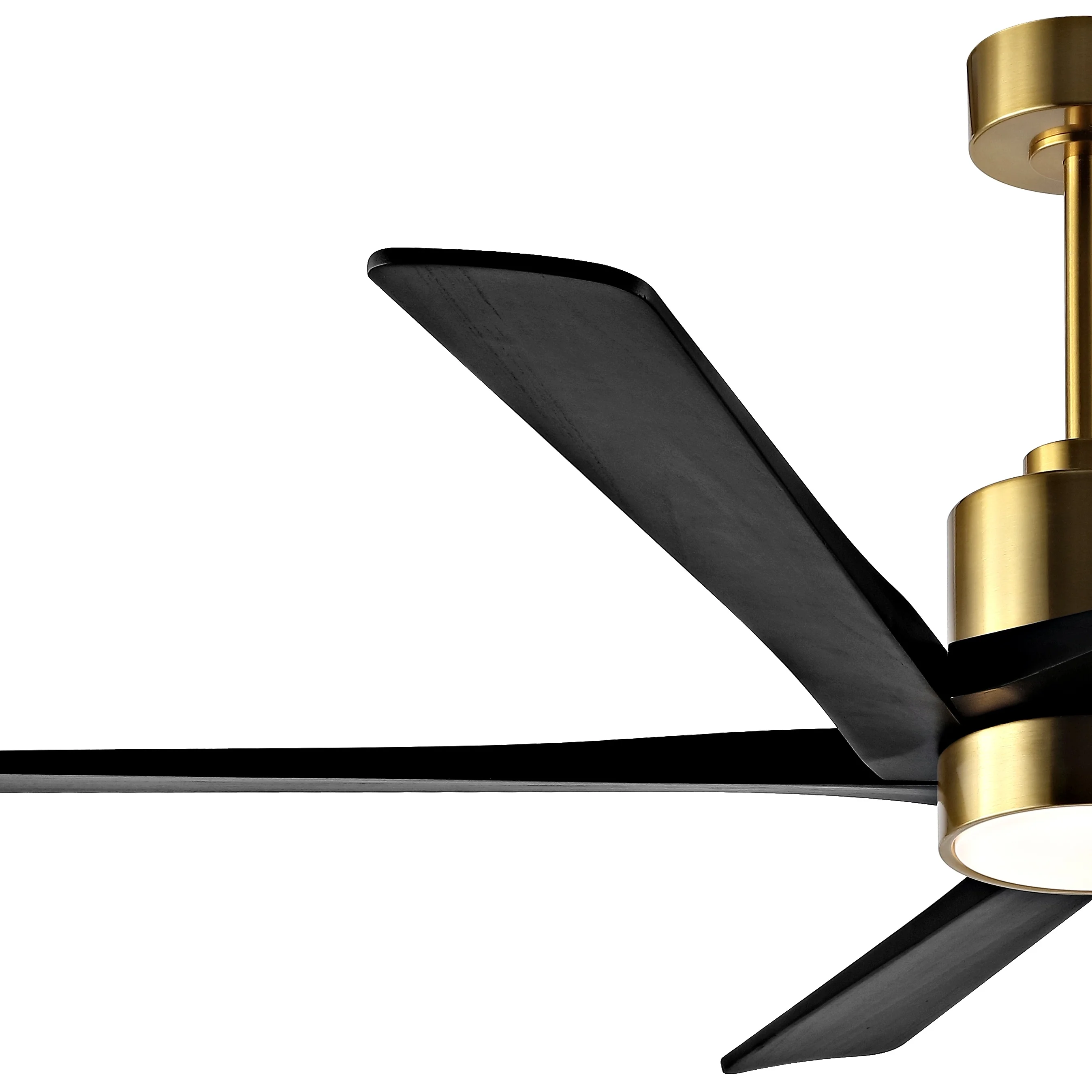54 DC Ceiling Fan with Lights and Remote Control, 5 Reversible Carved Wood Blades Brass/Black(Brass/Black) - Image 6