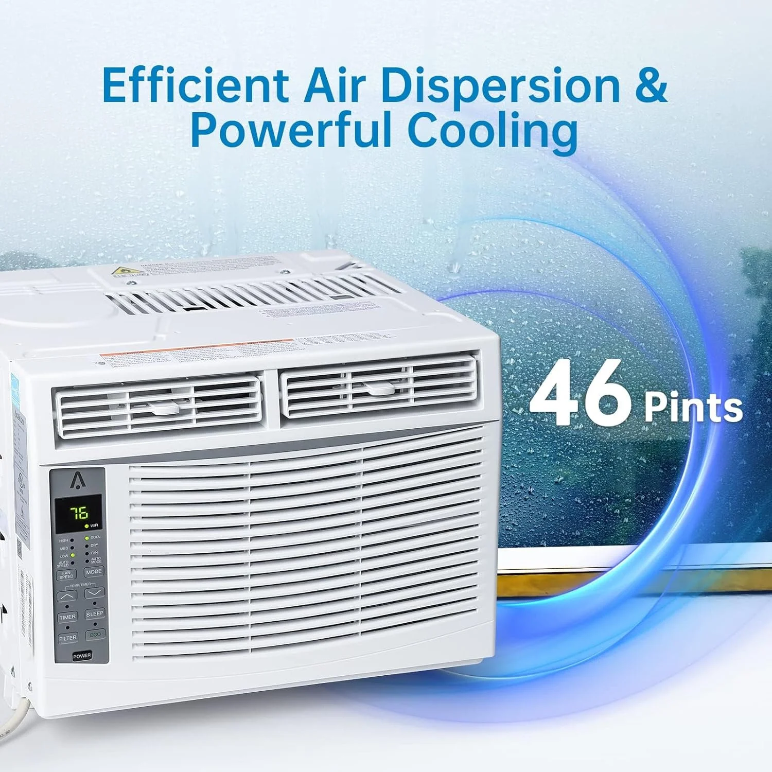 GAOMON Smart 6000 BTU Window Air Conditioner - WiFi - Enabled AC with Remote & App Control, Timer, Sleep Mode, Easy Install Kit, Cools Rooms up to 350 Sq. Ft, 115V, White