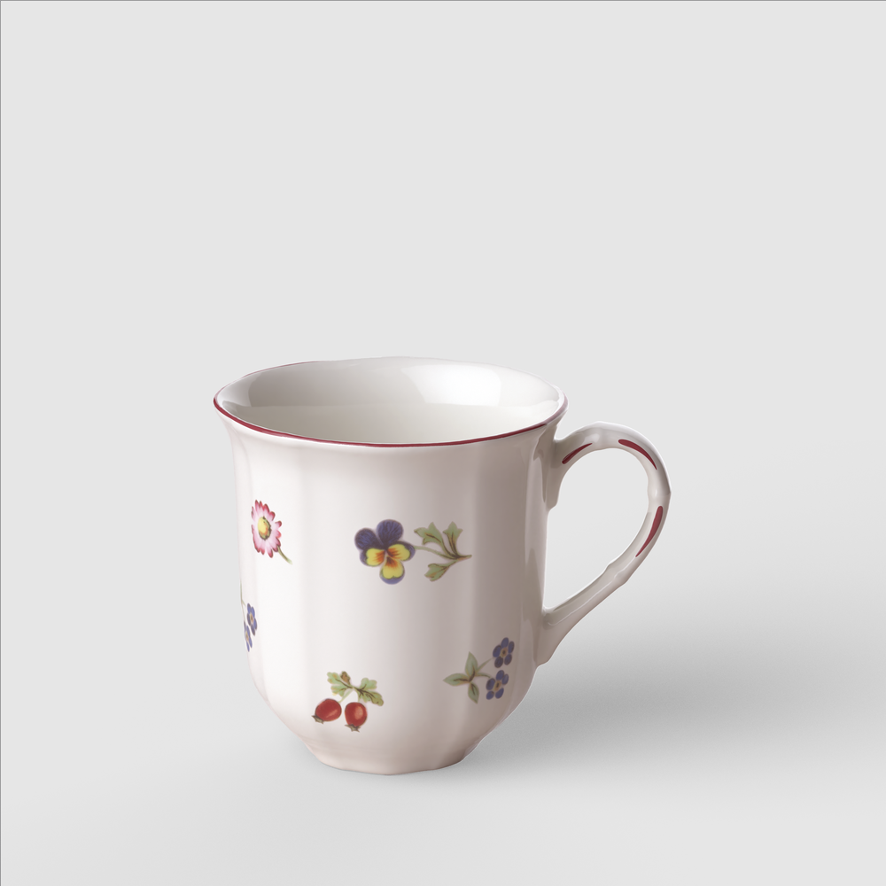 Petite Fleur Mug - White, 10.2 oz, Premium Porcelain