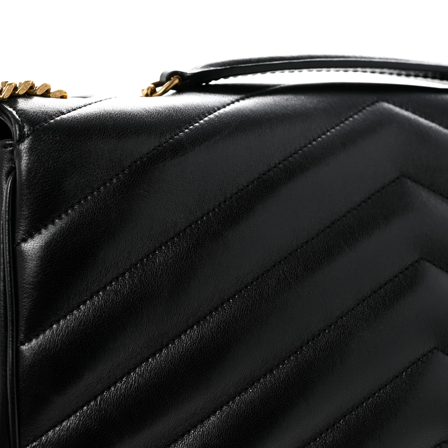 Lambskin Quilted Monogram Large Loulou Black
