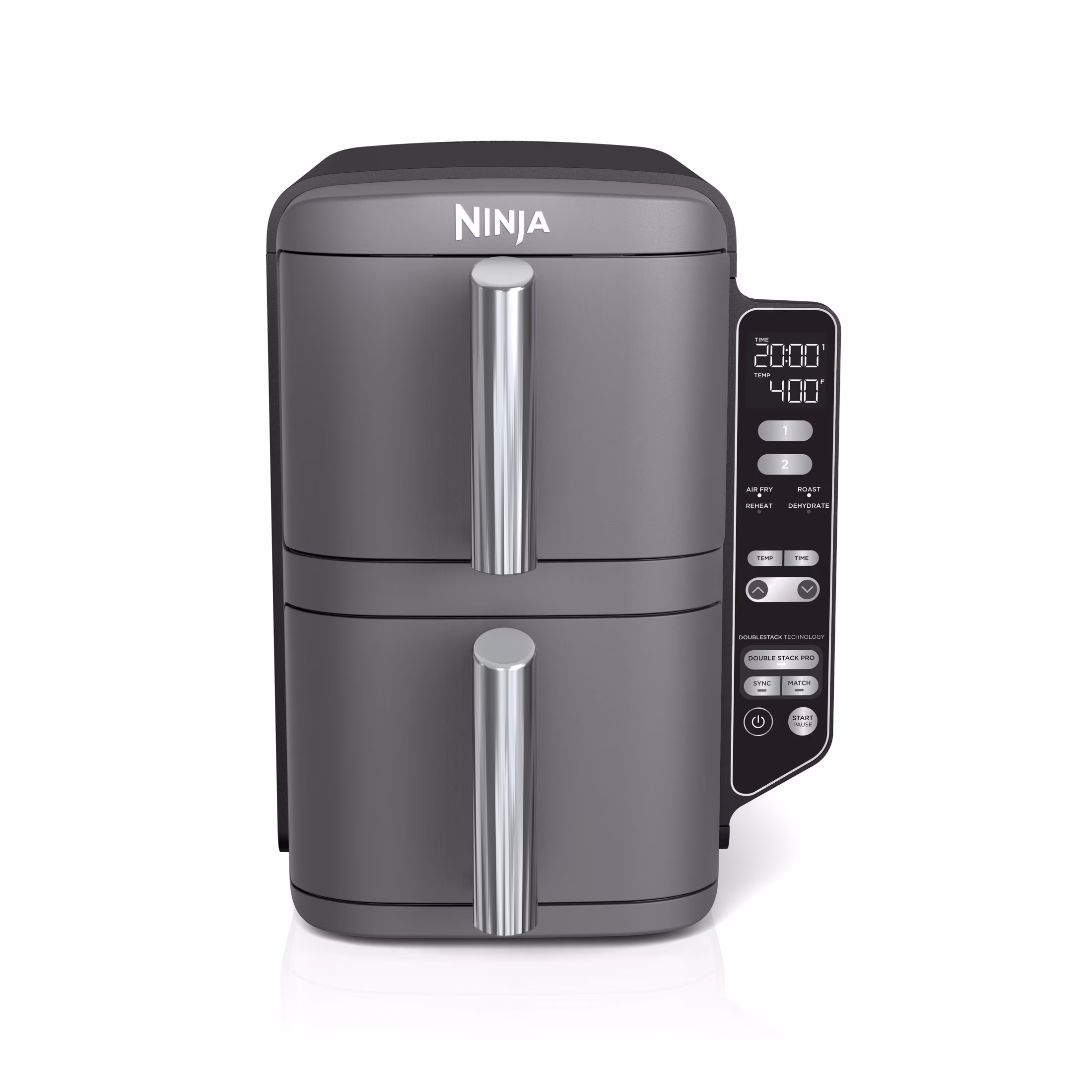 Ninja DoubleStack XL 2-Basket Air Fryer, DoubleStack Technology Cooks 4 Foods at Once, Space Saving Design, 10 QT, 4-in-1, Smart Finish & Match Cook, SL400