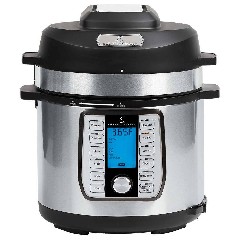 Emeril Everyday 8 qt with Accessories Pressure Air Fryer 5 PC Pack Silver