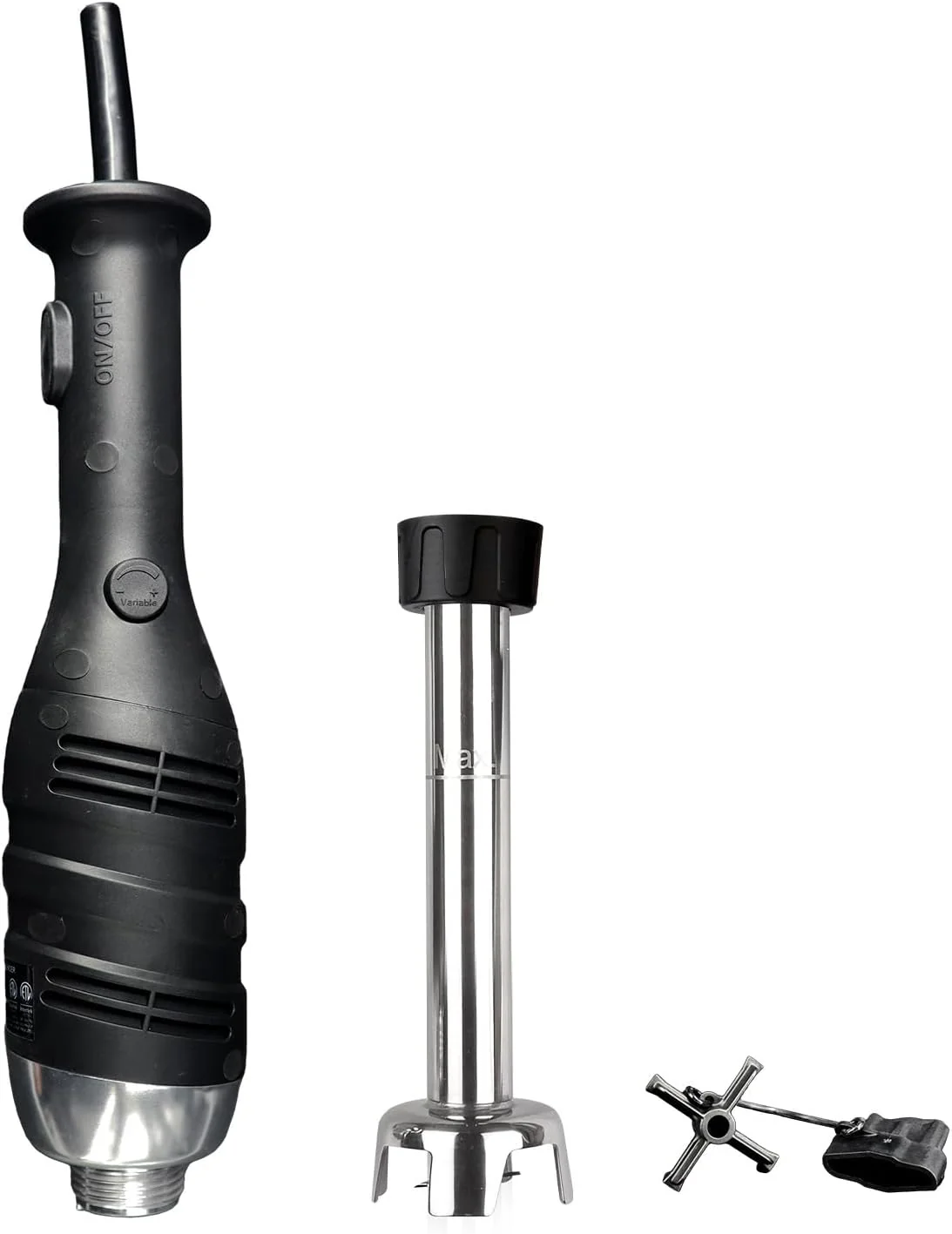 Mixeur plongeant commercial VONCI 500W, tige amovible de 16 pouces en acier inoxydable 304, mixeur à main robuste avec vitesse variable de 6000 à 20000 tr/min, mixeur plongeant électrique professionnel pour une utilisation en cuisine de restaurant.