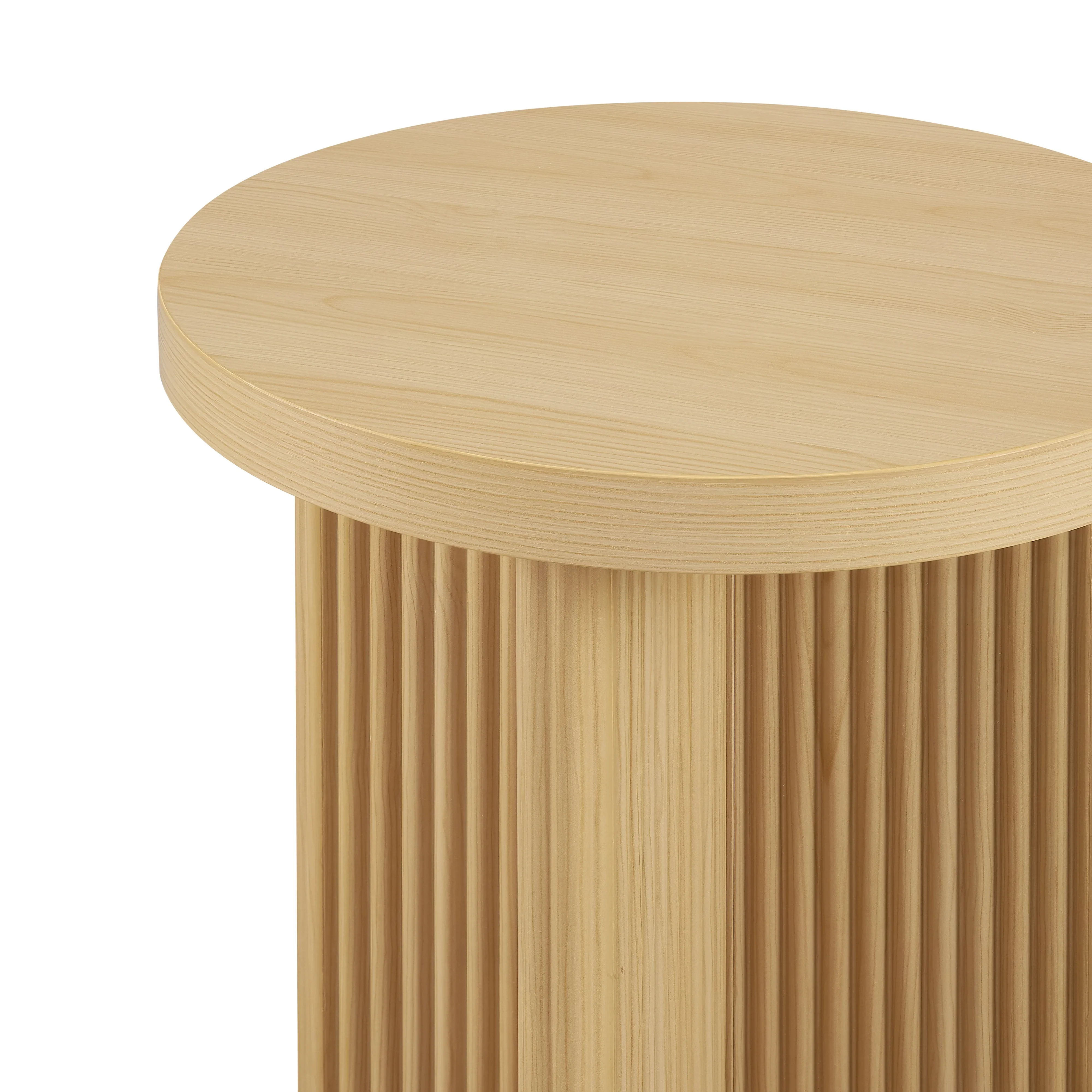 Better Homes & Gardens Lillian Fluted End Table, Natural Pine Finish