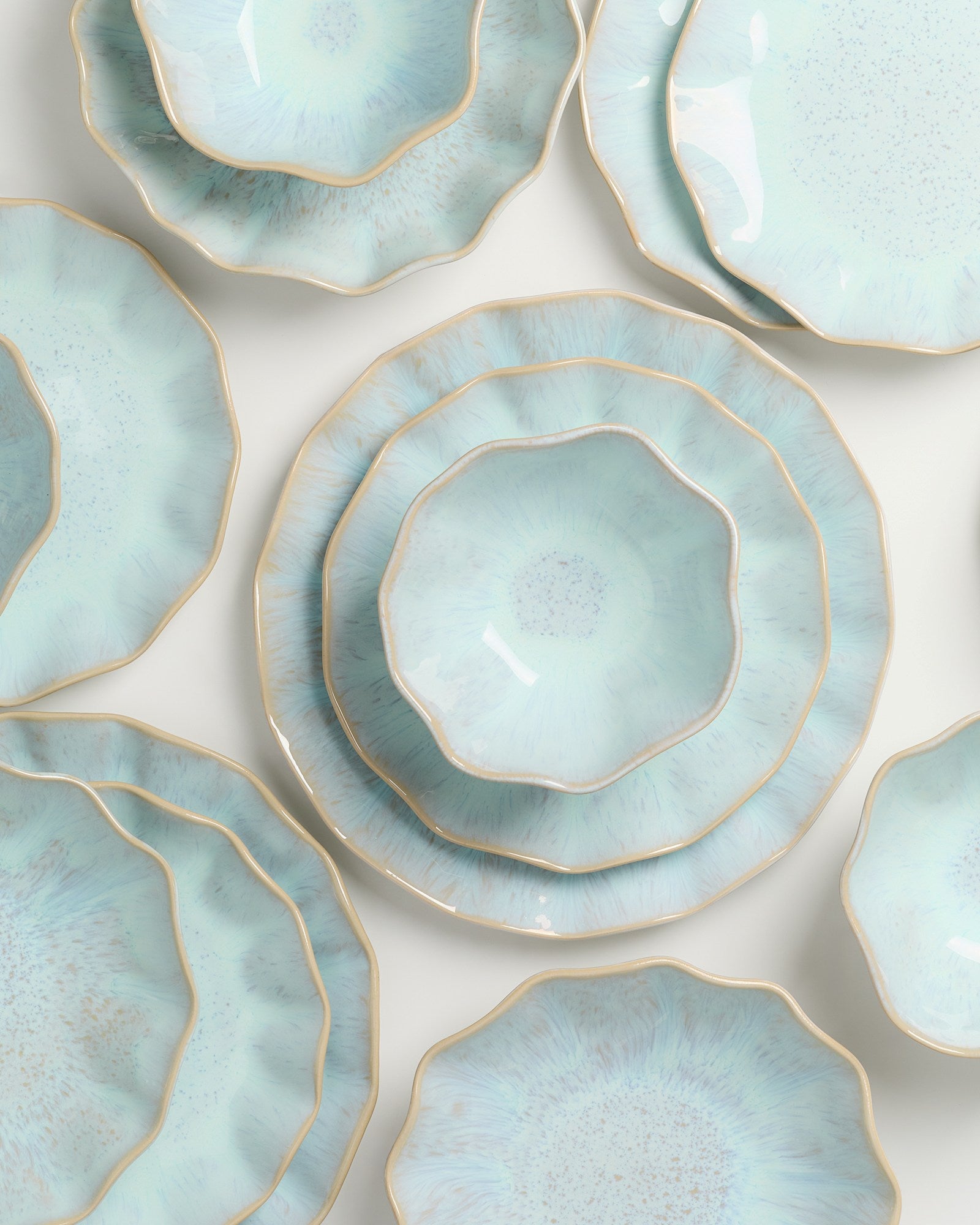 AREIA - TABLEWARE SET SHELL AZURE 32 PIECES