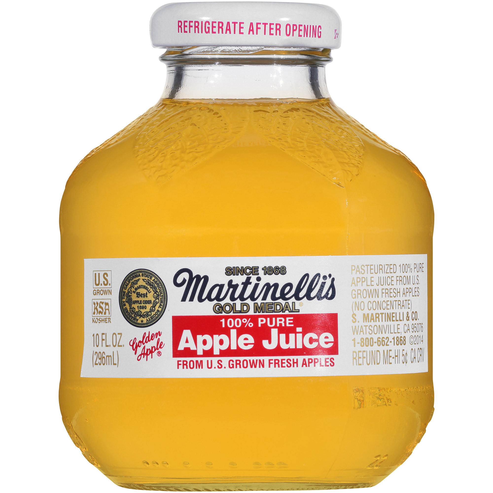 Martinelli'S, Gold Medal 100% Pure Apple Juice, 10 Fl Oz, 24 - Count