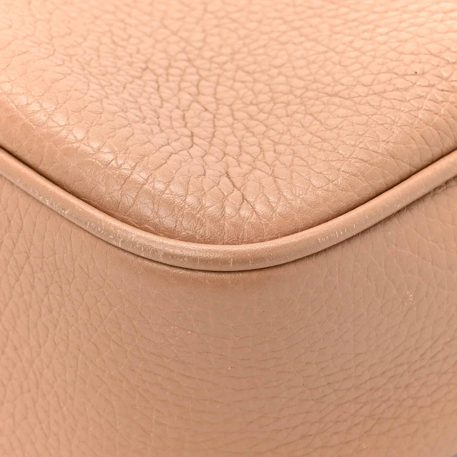 Pebbled Calfskin Small Soho Disco Bag Rose Beige