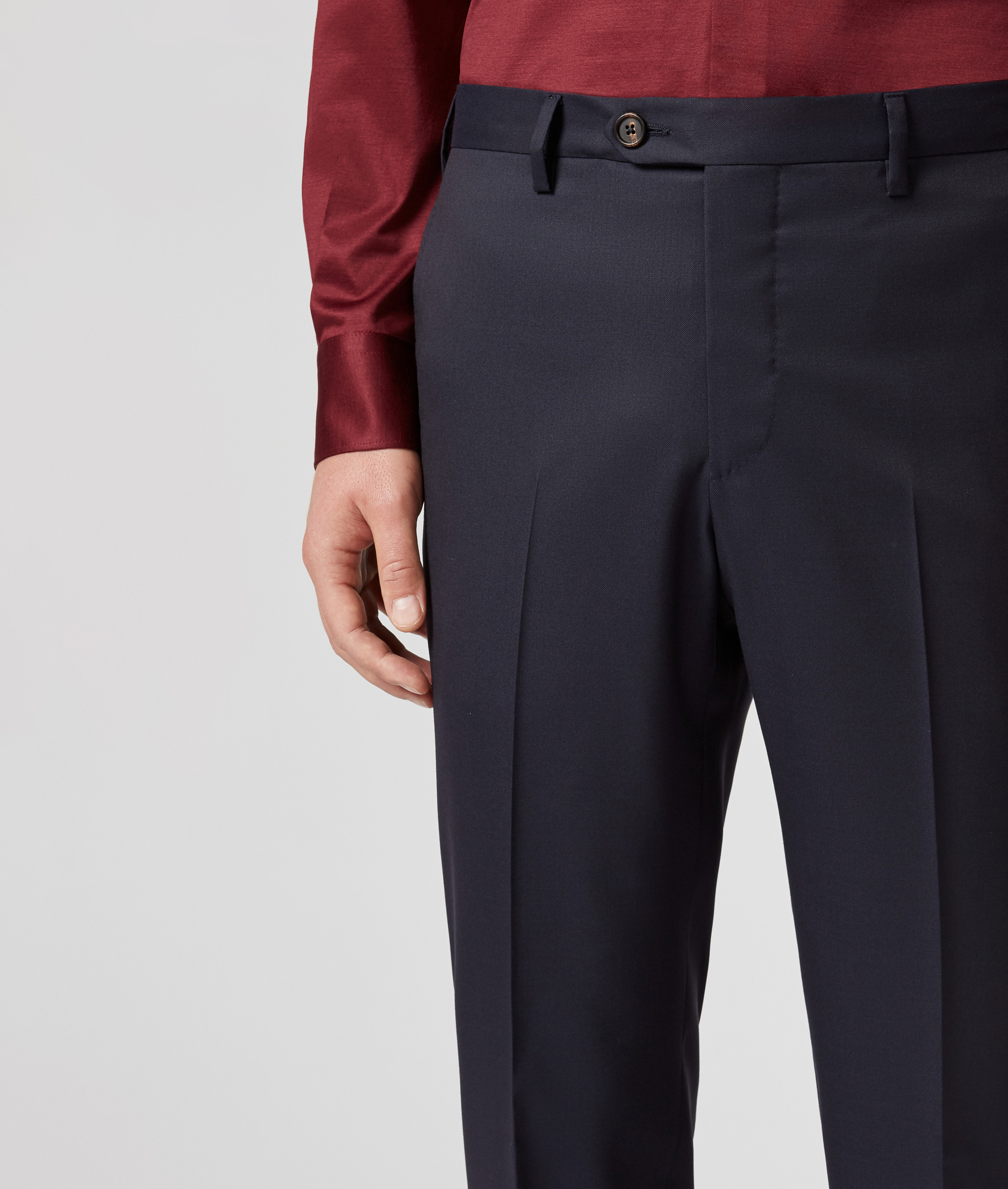 CLASSIC PANTS IN PURE WOOL WITH FRONT CREASE NAVY BLUE