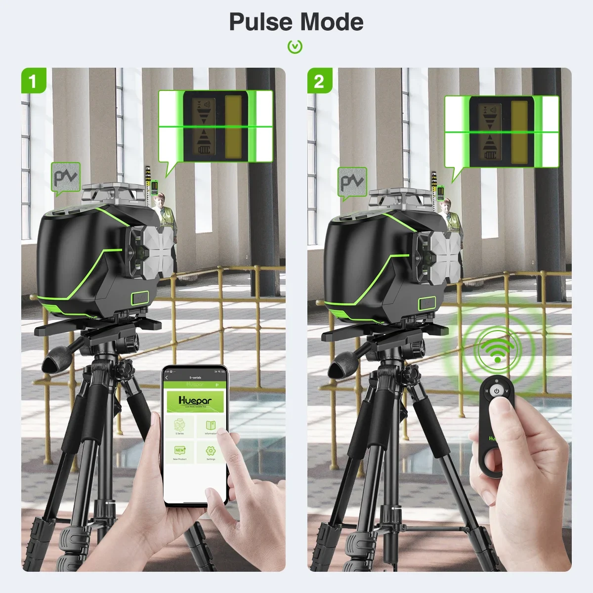 4D 16 Lines Self-Leveling Laser Level, 200Ft Green Beam 4 x 360° Cross Line Laser Level Tools with LCD Screen, Bluetooth and Magnetic Bracket