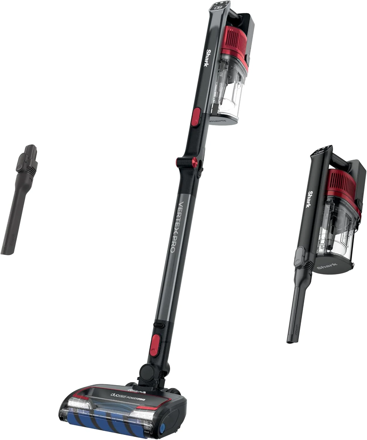 Aspirateur sans fil Shark, filtre HEPA, léger, portable, rechargeable, aspire les poils d'animaux, embout amovible, suceur plat, brosse pour tissus d'ameublement et dépoussiérage inclus, autonomie de 40 minutes, rouge, IZ362H