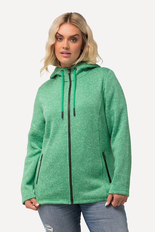 Melange Knit Fleece Lined Hooded Jacket