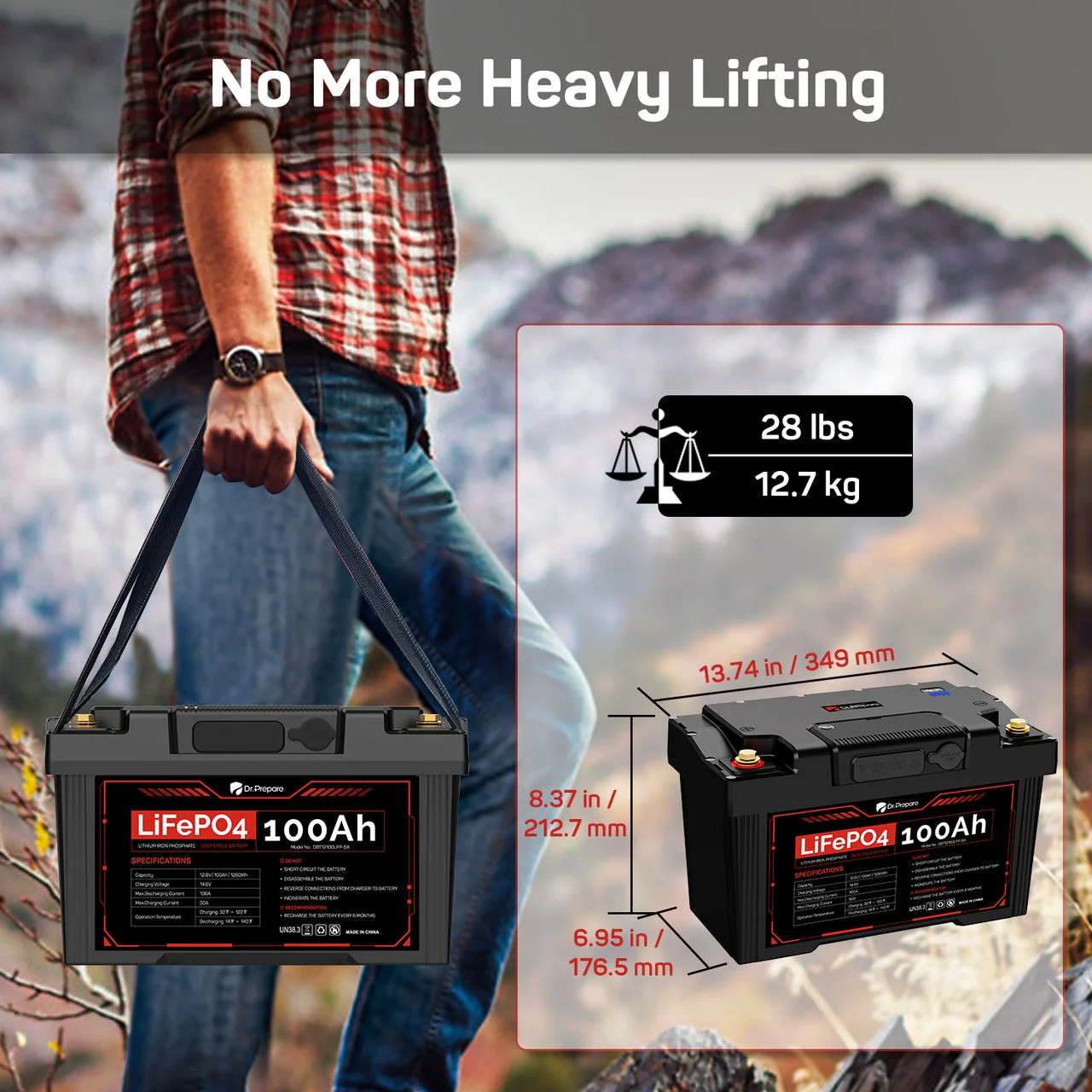 PowerMax 100Ah 12V LiFePO4 Battery & 1280Wh Portable Power Station (First Edition)