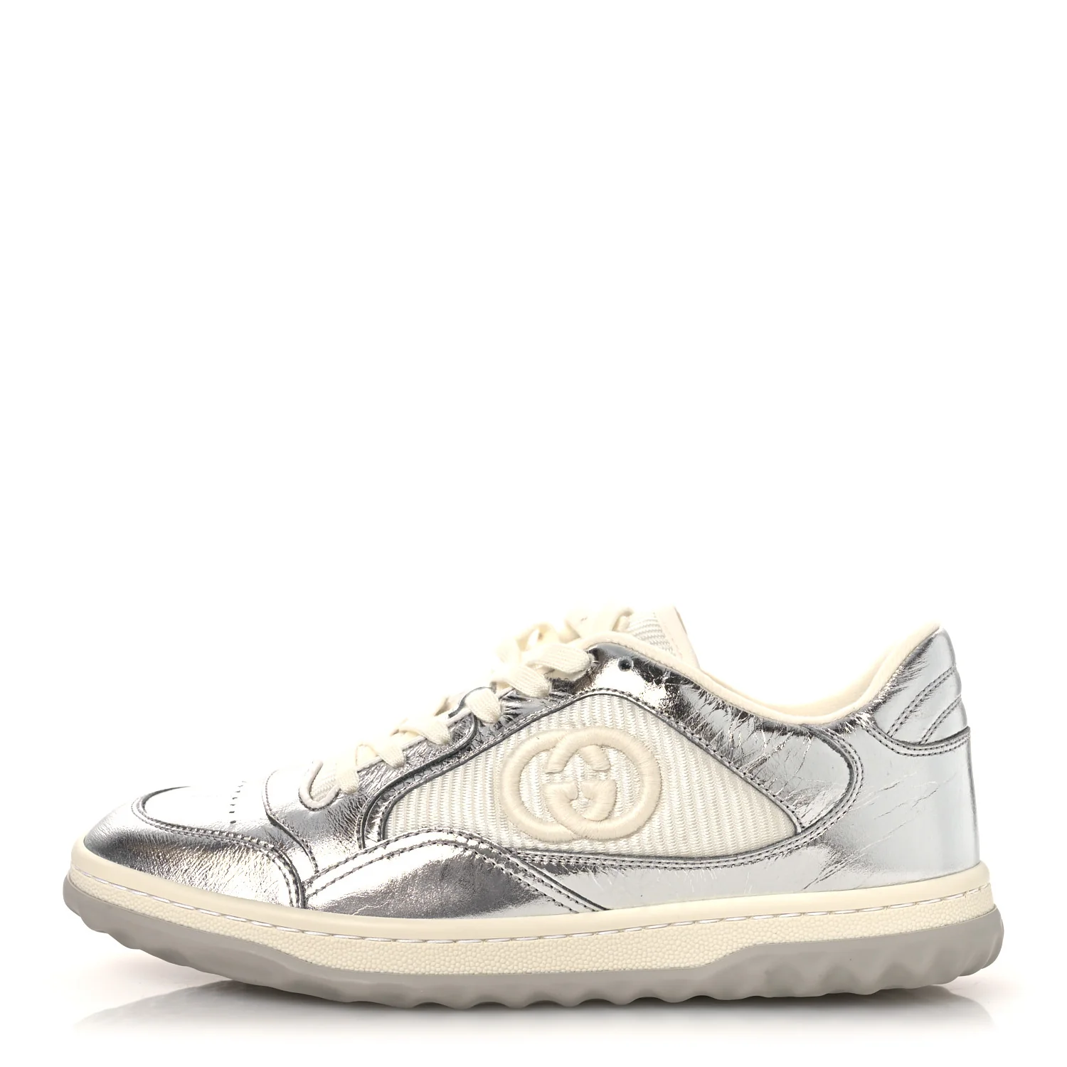 Ginza Calfskin MAC80 Womens Sneakers 38.5 Silver Off White
