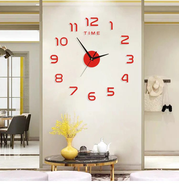 Acrylic Digital Wall Clock Sticker – 40CM Modern Decorative Wall Clock