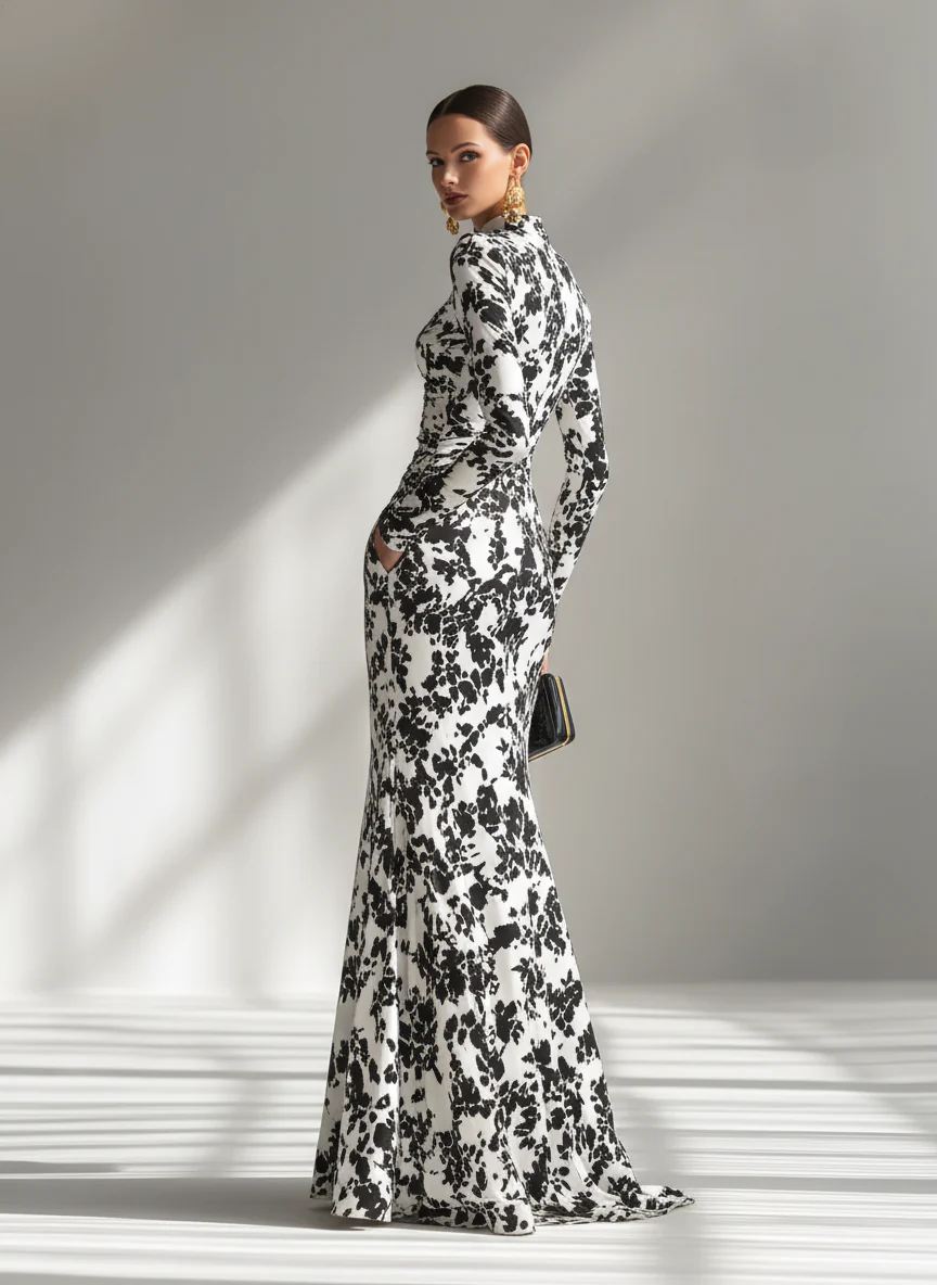 Damiana | Robe enveloppante en mélange stretch