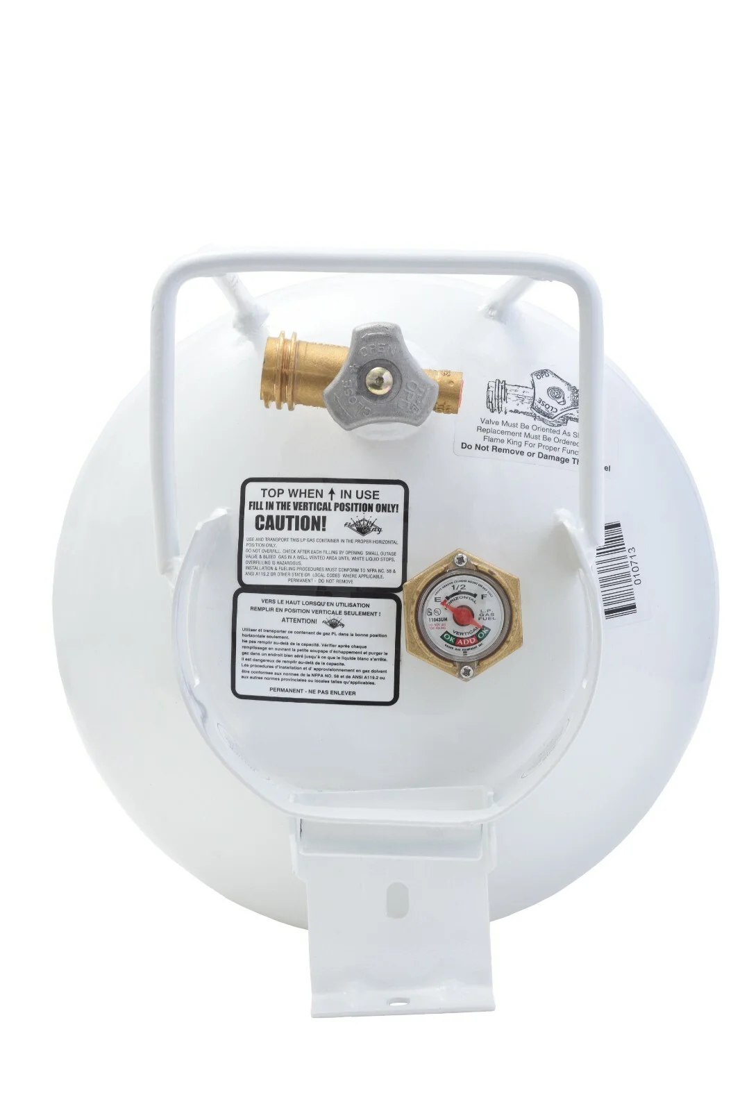 NEW 20 lb Horizontal Propane Tank Refillable Cylinder with OPD Valve and Gauge - Image 5