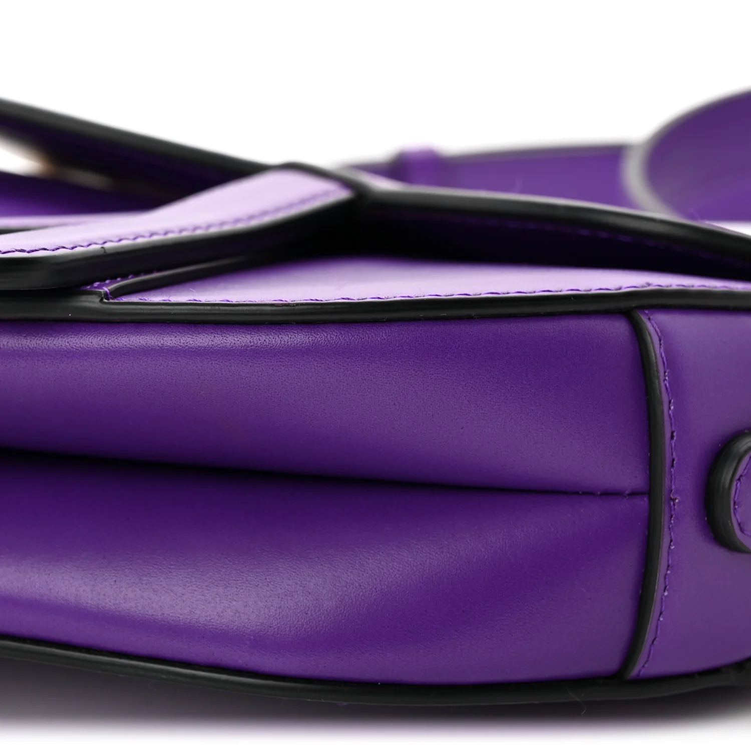 Supple Calfskin Mini Saddle Bag Purple