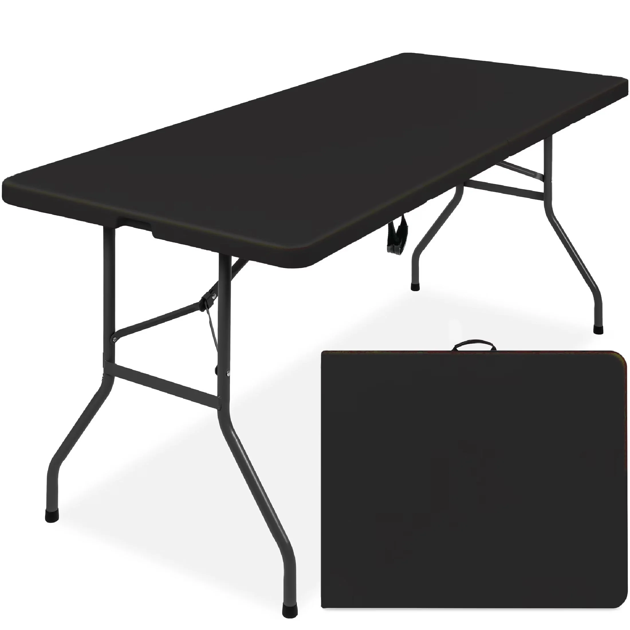 Best Choice Products 6ft Plastic Folding Table, Indoor Outdoor Heavy Duty Portable w/ Handle, Lock - White