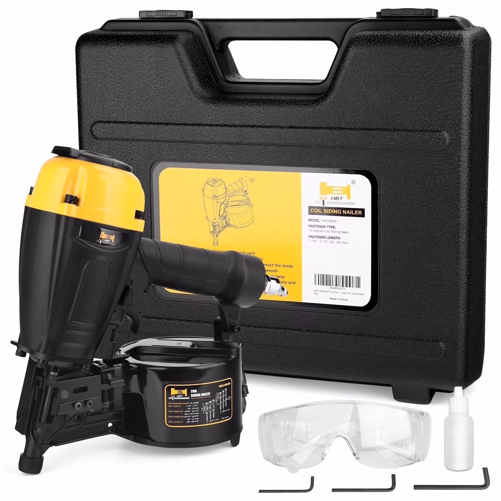 HBT HBCN65P 15 Degree 2-1/2-inch Coil Siding Nail Gun with Magnesium Housing