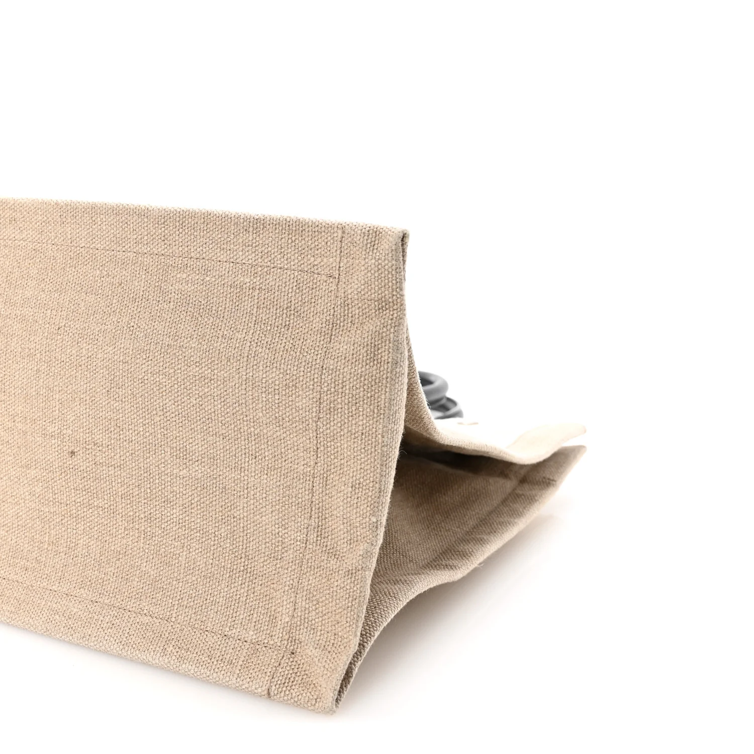Linen Calfskin Small Rive Gauche Tote Greggio Natural