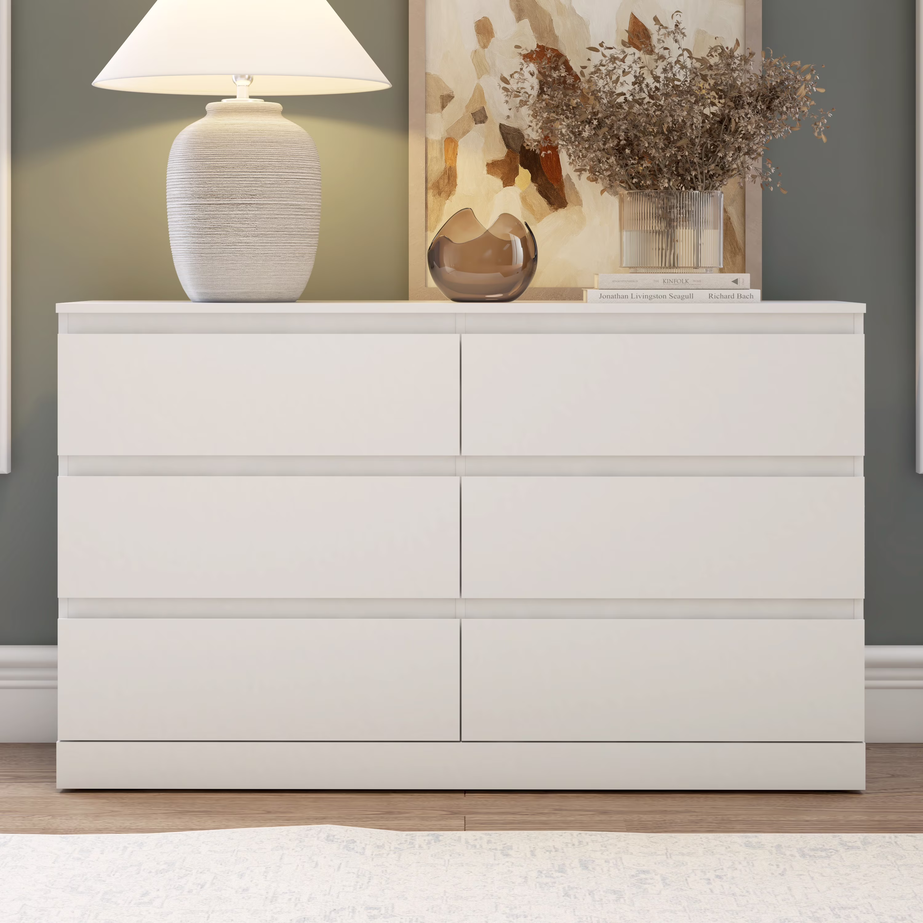 Brindle 6 Drawer Dresser, Gray Oak, by (Gray Oak) - Image 9