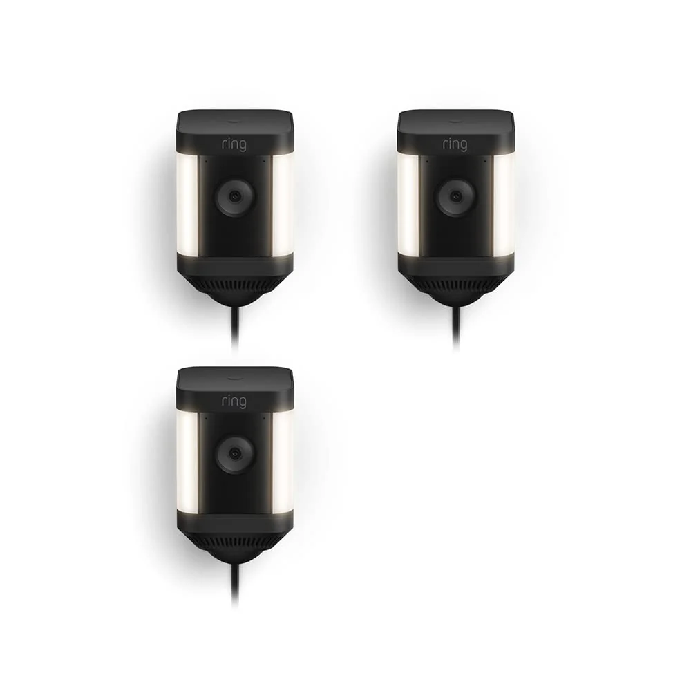 Ring Spotlight Cam Plus, Battery | Two-Way Talk, Color Night Vision, and Security Siren (2022 release) - White