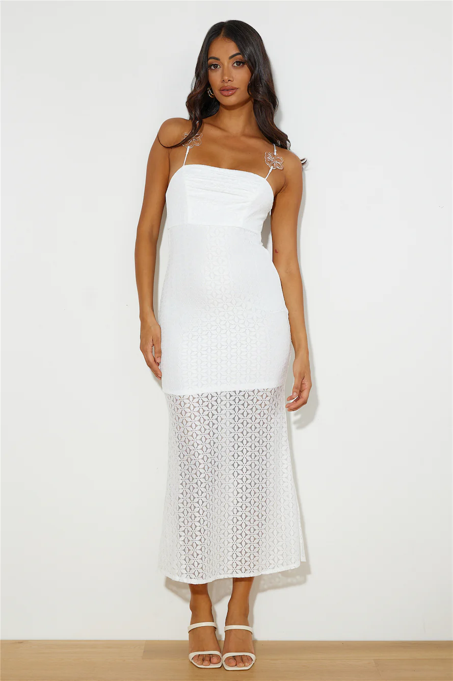 Daisy Bloom Maxi Dress White