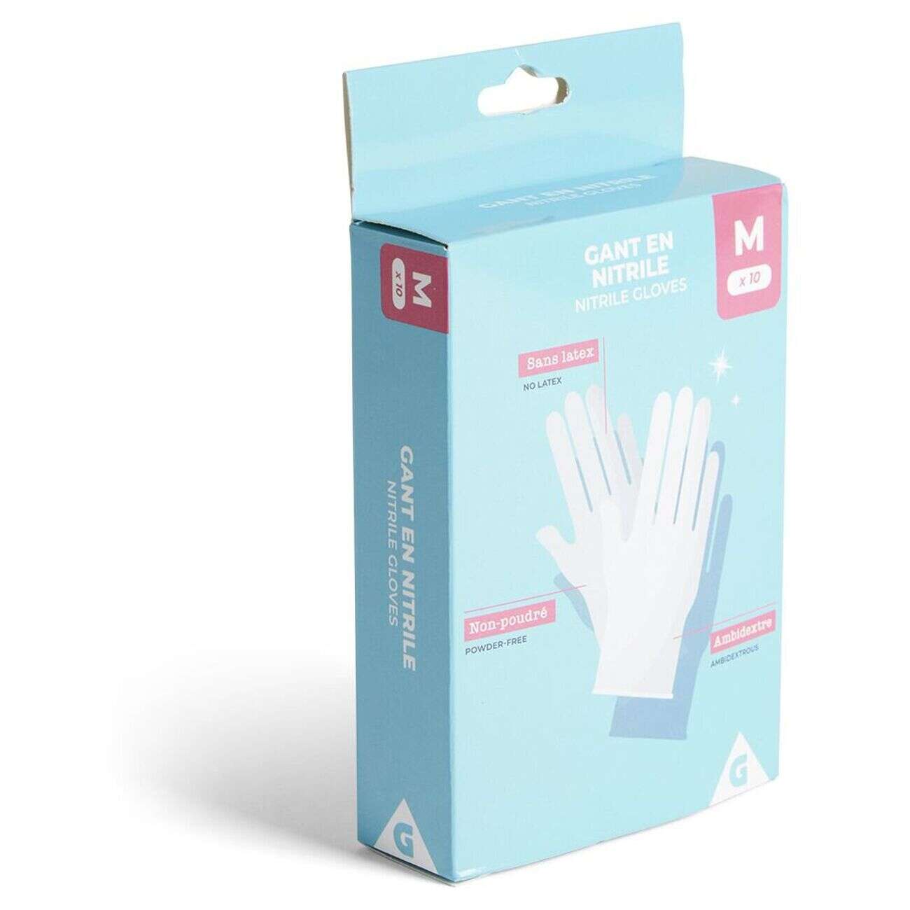 Gants en nitrile taille M x10 bleu