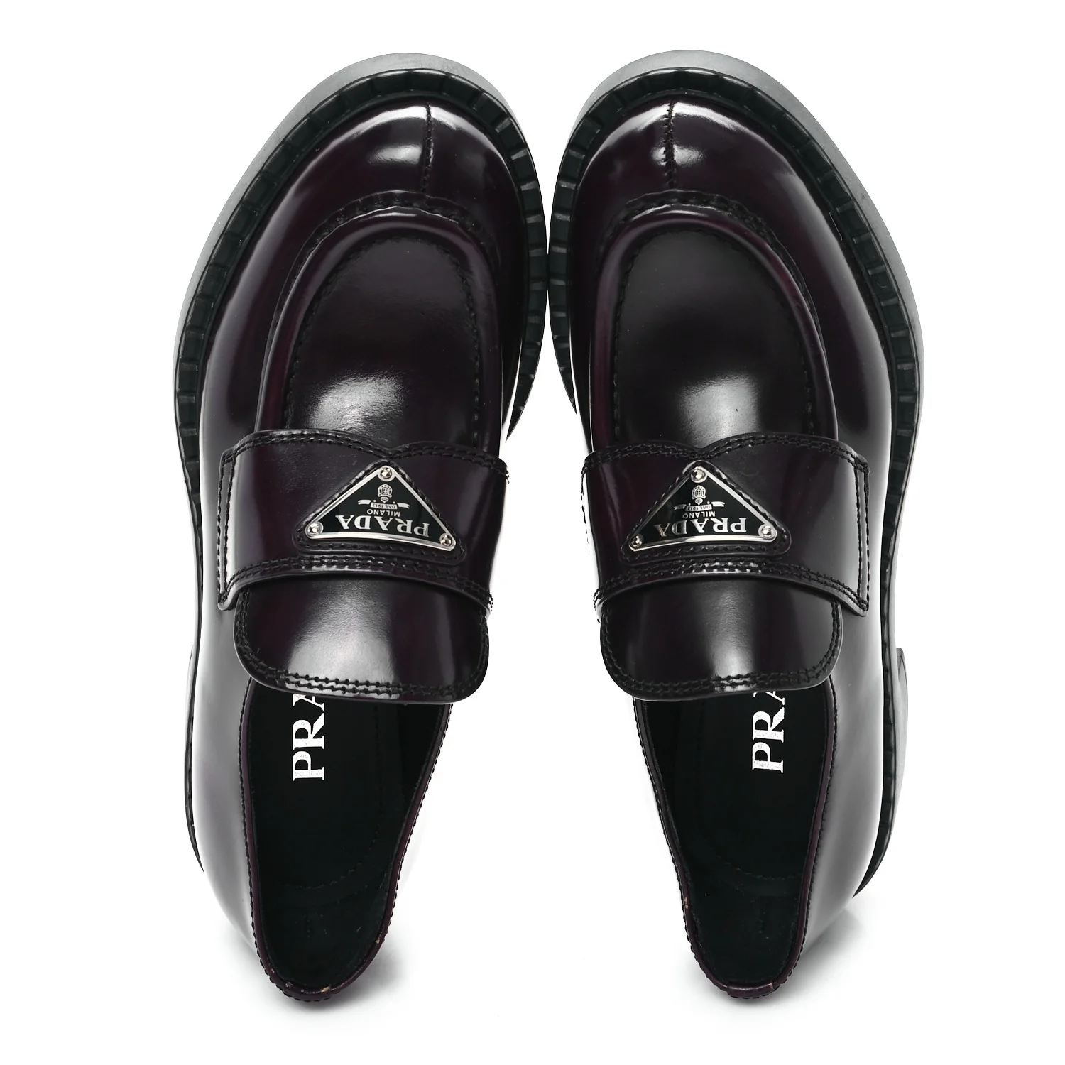 Spazzolato Metal Triangle Logo 50mm Loafers 35 Cordovan
