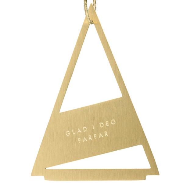 Juletrepynt Farfar 0,73x5,3 cm 14K gull
