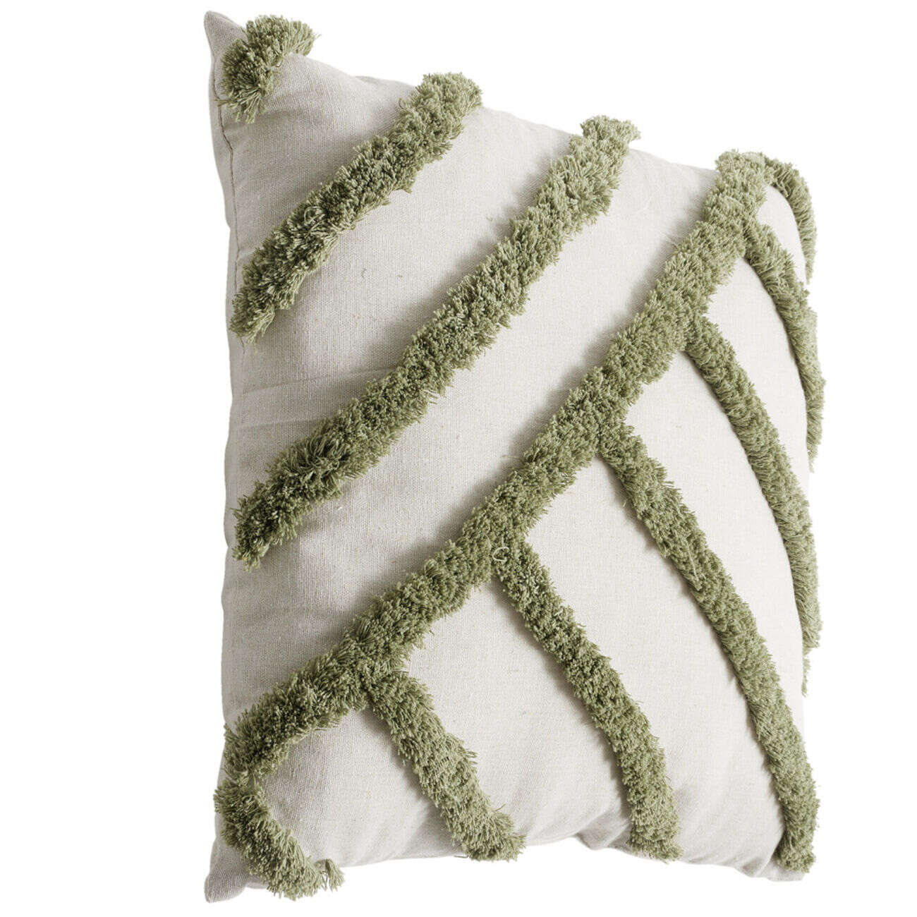 Coussin carré blanc écru tufté coloré 40x40cm (3 modèles)