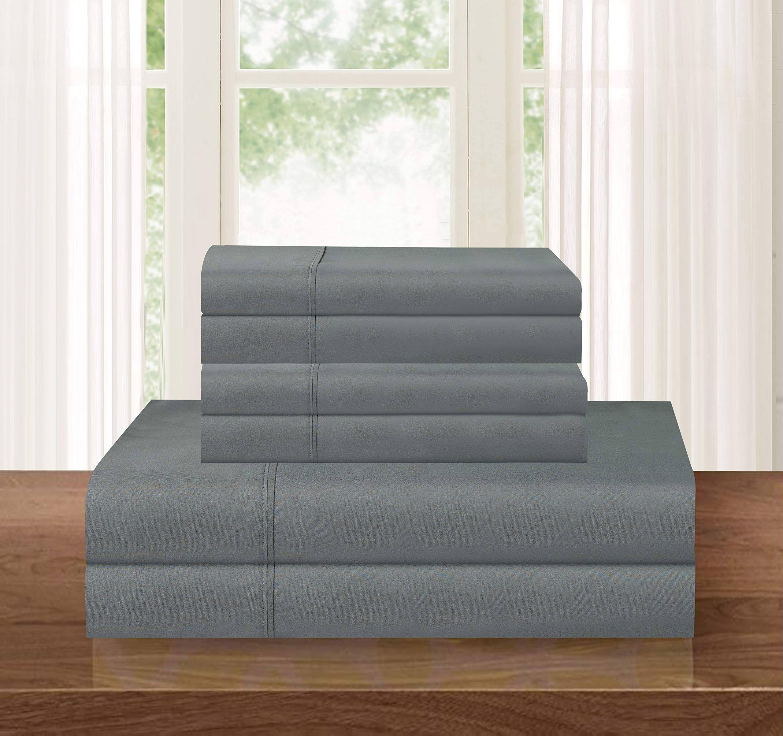 SandersCollection 1500 Thread Count Egyptian Quality 4 PC Sheet Set, Deep Pocket Up to 16