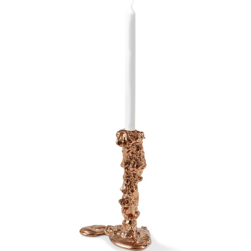 Drip lysestake L 25 cm rosegull