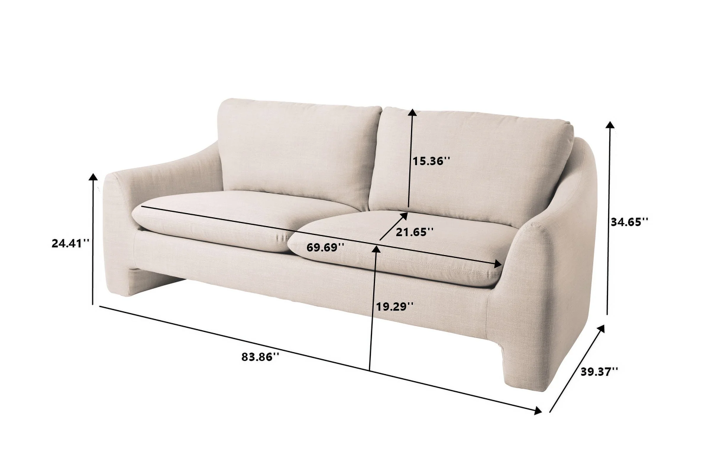Better Homes & Gardens 83.86 Emerson Sofa, Truffle Brown